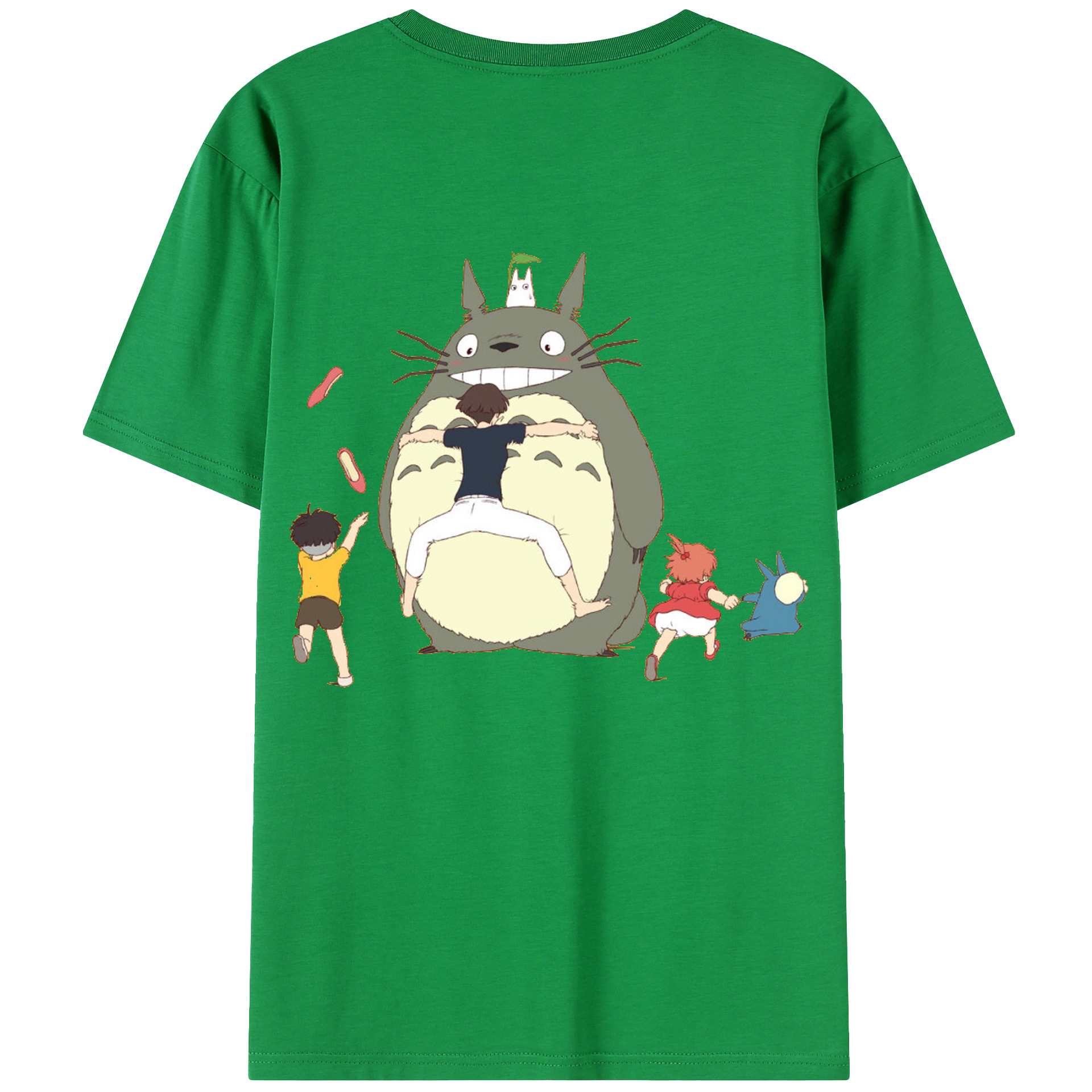 （画像用） となりのトトロ 草壁メイ 草壁サツキ My Neighbor Totoro Satsuki Kusakabe Mei Kusakabe 綿100％ メンズ半袖Tシャツ（バックプリント） 通気性