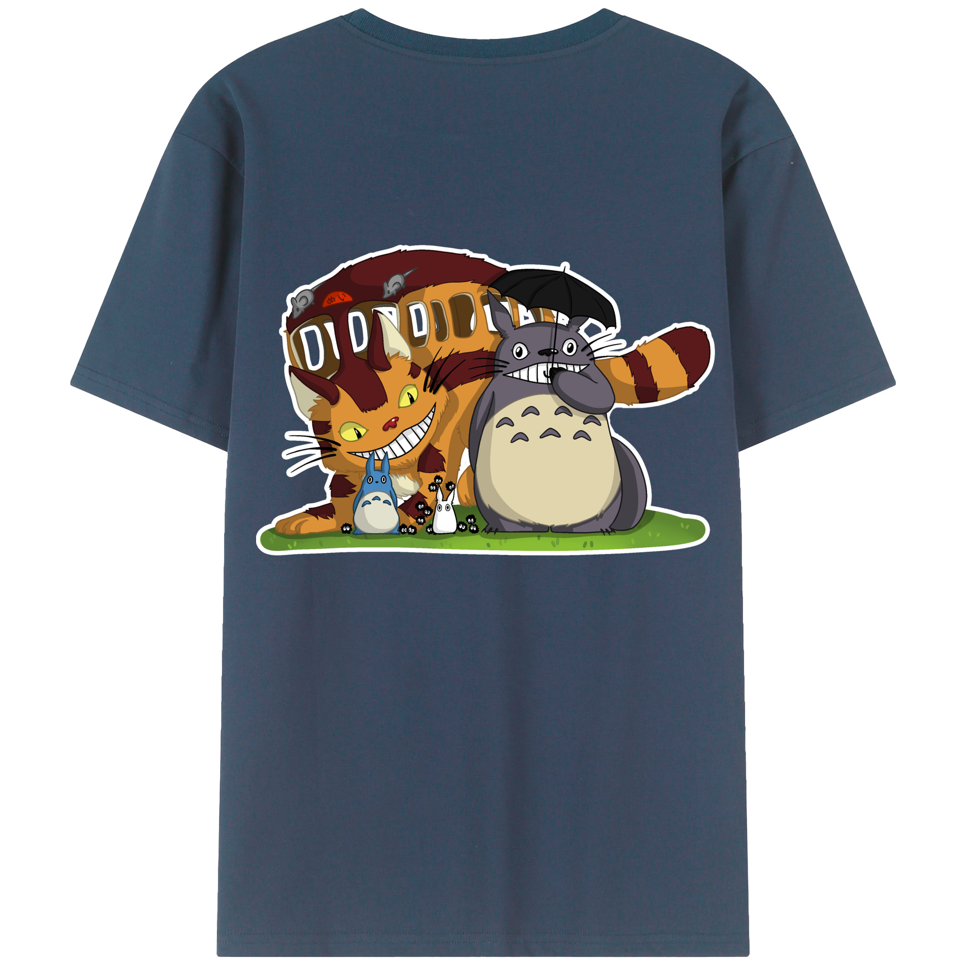 （画像用） となりのトトロ 草壁メイ 草壁サツキ My Neighbor Totoro Satsuki Kusakabe Mei Kusakabe 綿100％ メンズ半袖Tシャツ（バックプリント） 通気性