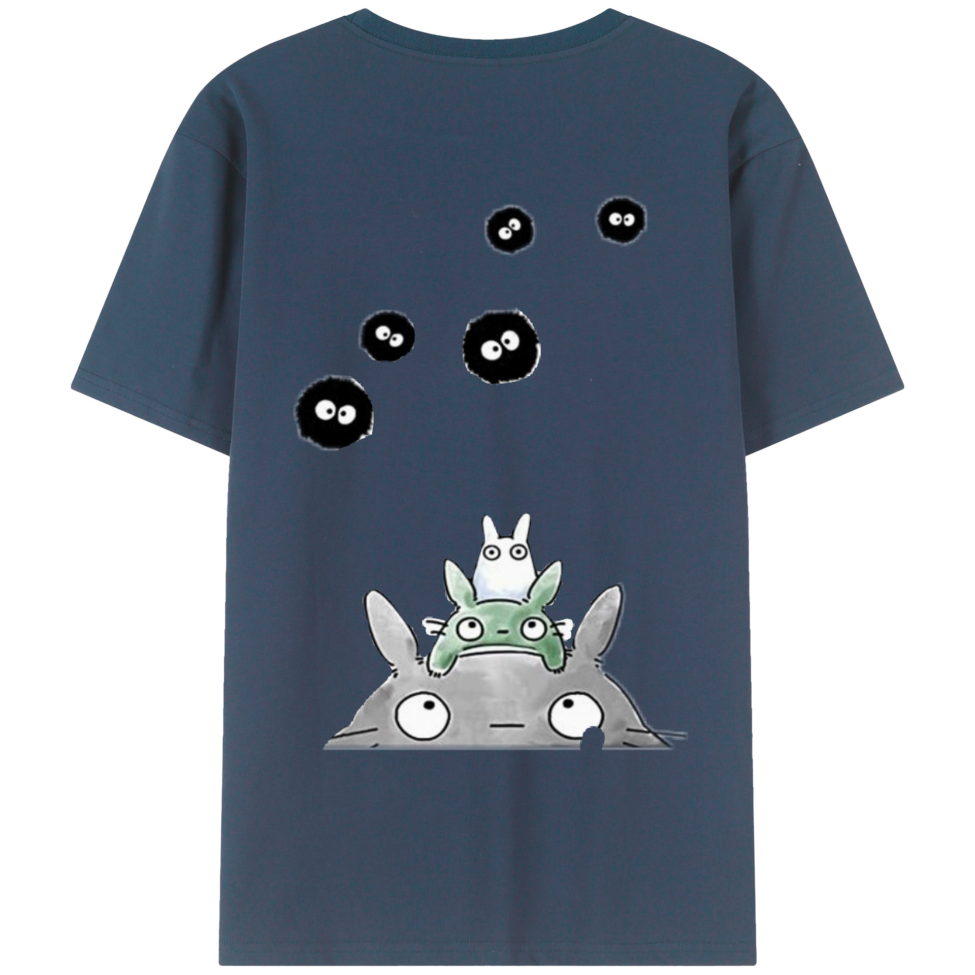 （画像用） となりのトトロ 草壁メイ 草壁サツキ My Neighbor Totoro Satsuki Kusakabe Mei Kusakabe 綿100％ メンズ半袖Tシャツ（バックプリント） 通気性