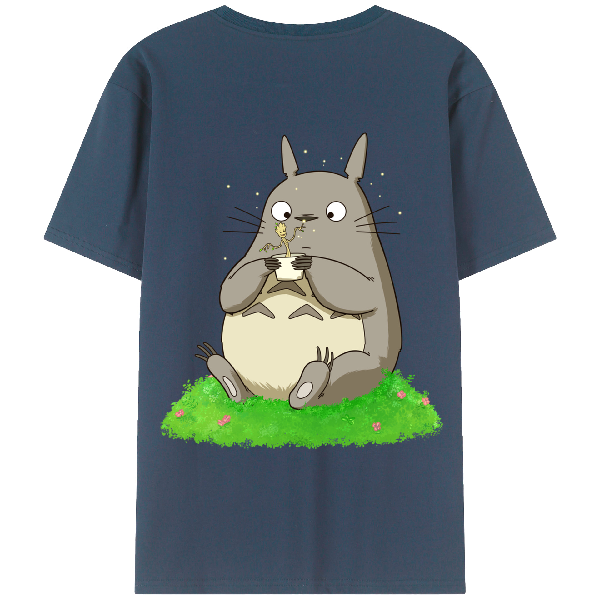 （画像用） となりのトトロ 草壁メイ 草壁サツキ My Neighbor Totoro Satsuki Kusakabe Mei Kusakabe 綿100％ メンズ半袖Tシャツ（バックプリント） 通気性