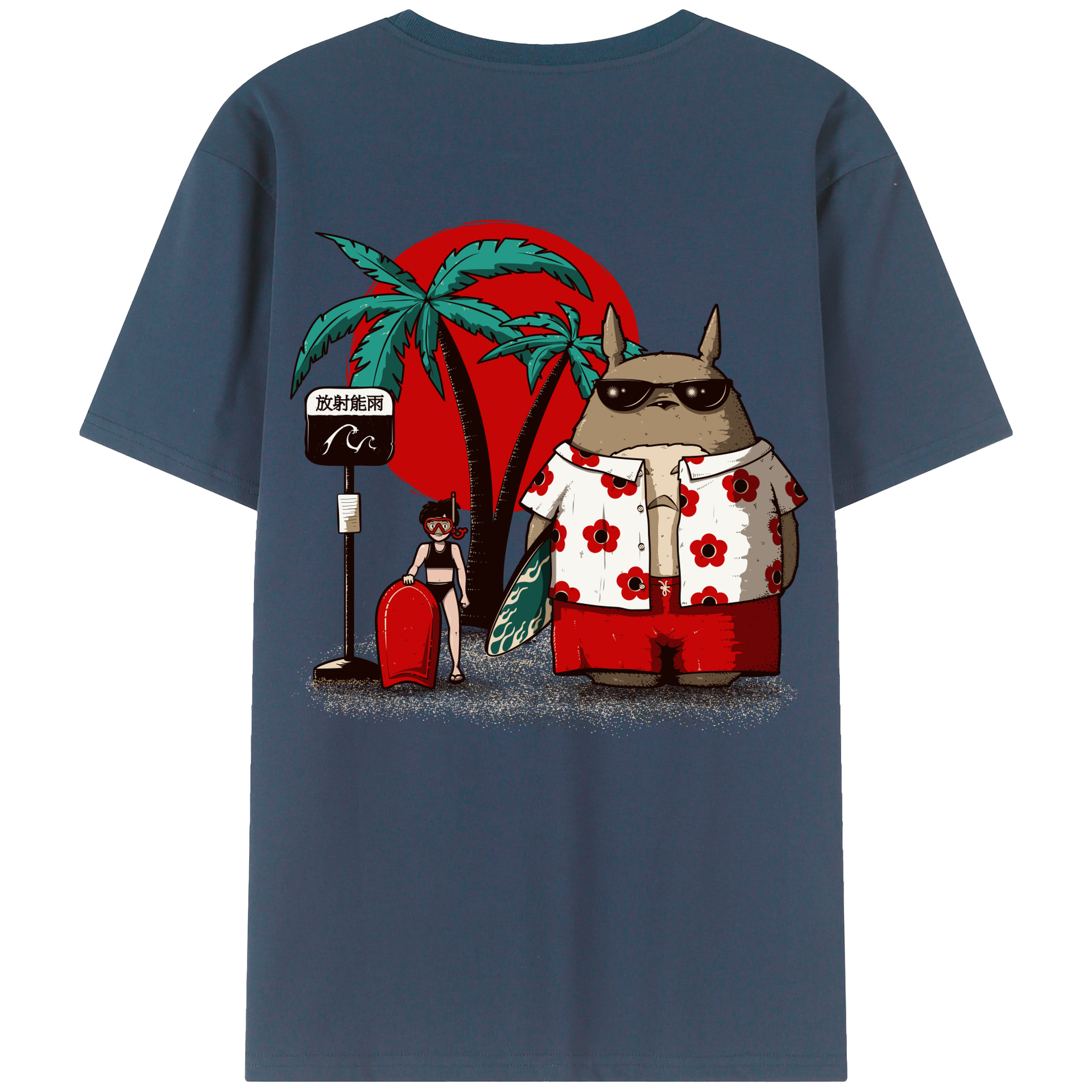 （画像用） となりのトトロ 草壁メイ 草壁サツキ My Neighbor Totoro Satsuki Kusakabe Mei Kusakabe 綿100％ メンズ半袖Tシャツ（バックプリント） 通気性
