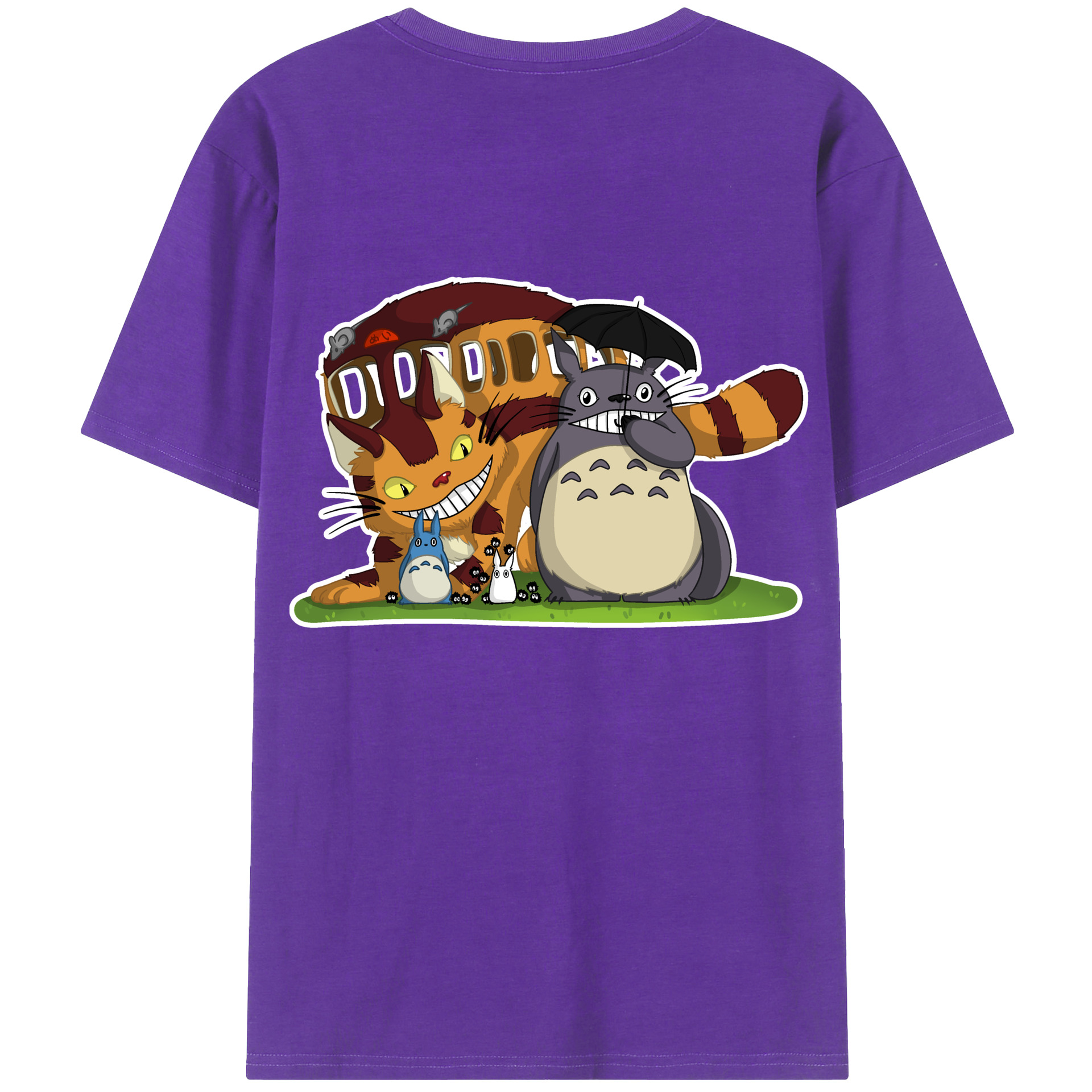 （画像用） となりのトトロ 草壁メイ 草壁サツキ My Neighbor Totoro Satsuki Kusakabe Mei Kusakabe 綿100％ メンズ半袖Tシャツ（バックプリント） 通気性