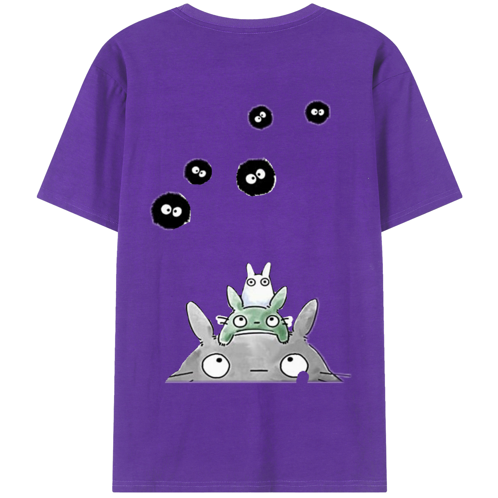 （画像用） となりのトトロ 草壁メイ 草壁サツキ My Neighbor Totoro Satsuki Kusakabe Mei Kusakabe 綿100％ メンズ半袖Tシャツ（バックプリント） 通気性