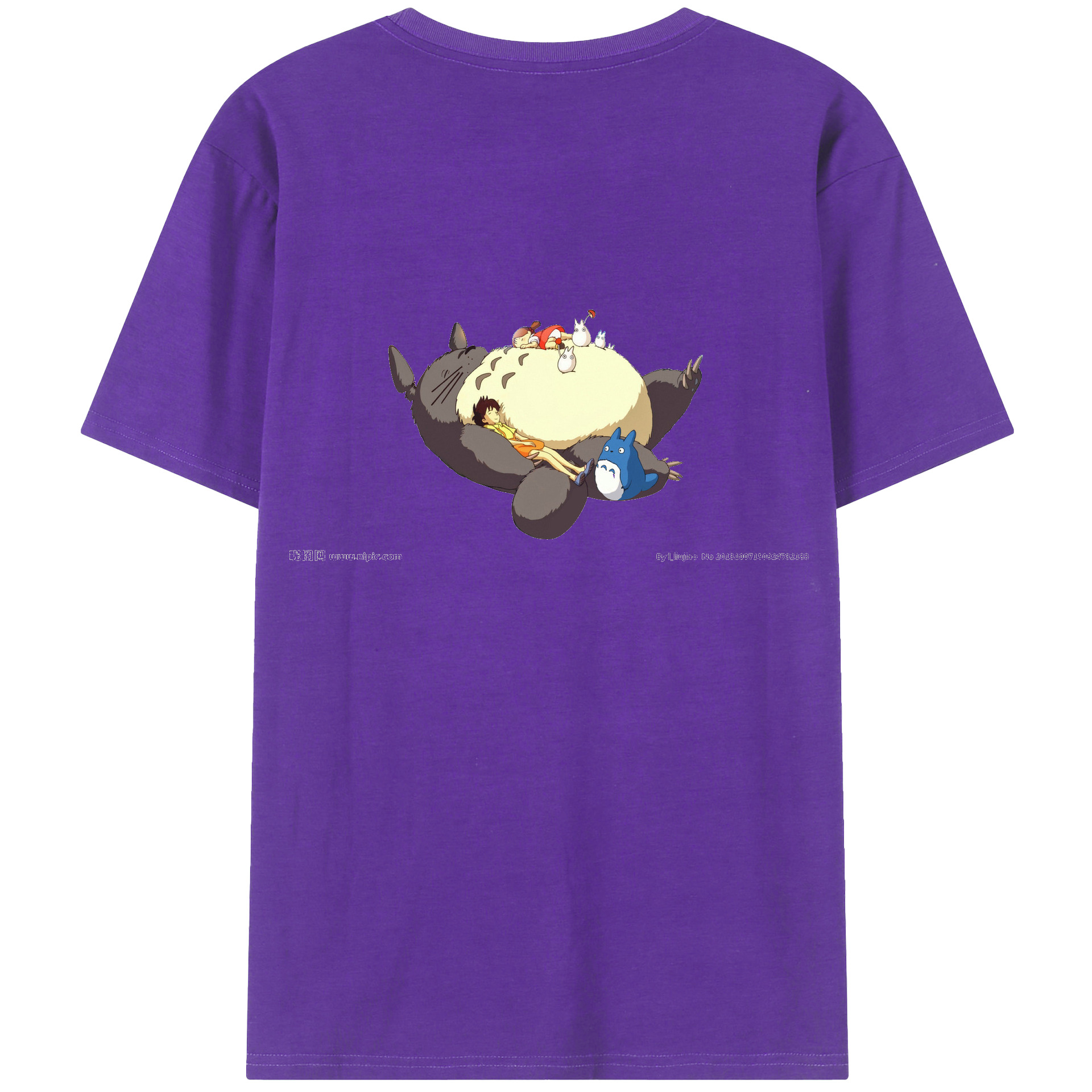 （画像用） となりのトトロ 草壁メイ 草壁サツキ My Neighbor Totoro Satsuki Kusakabe Mei Kusakabe 綿100％ メンズ半袖Tシャツ（バックプリント） 通気性