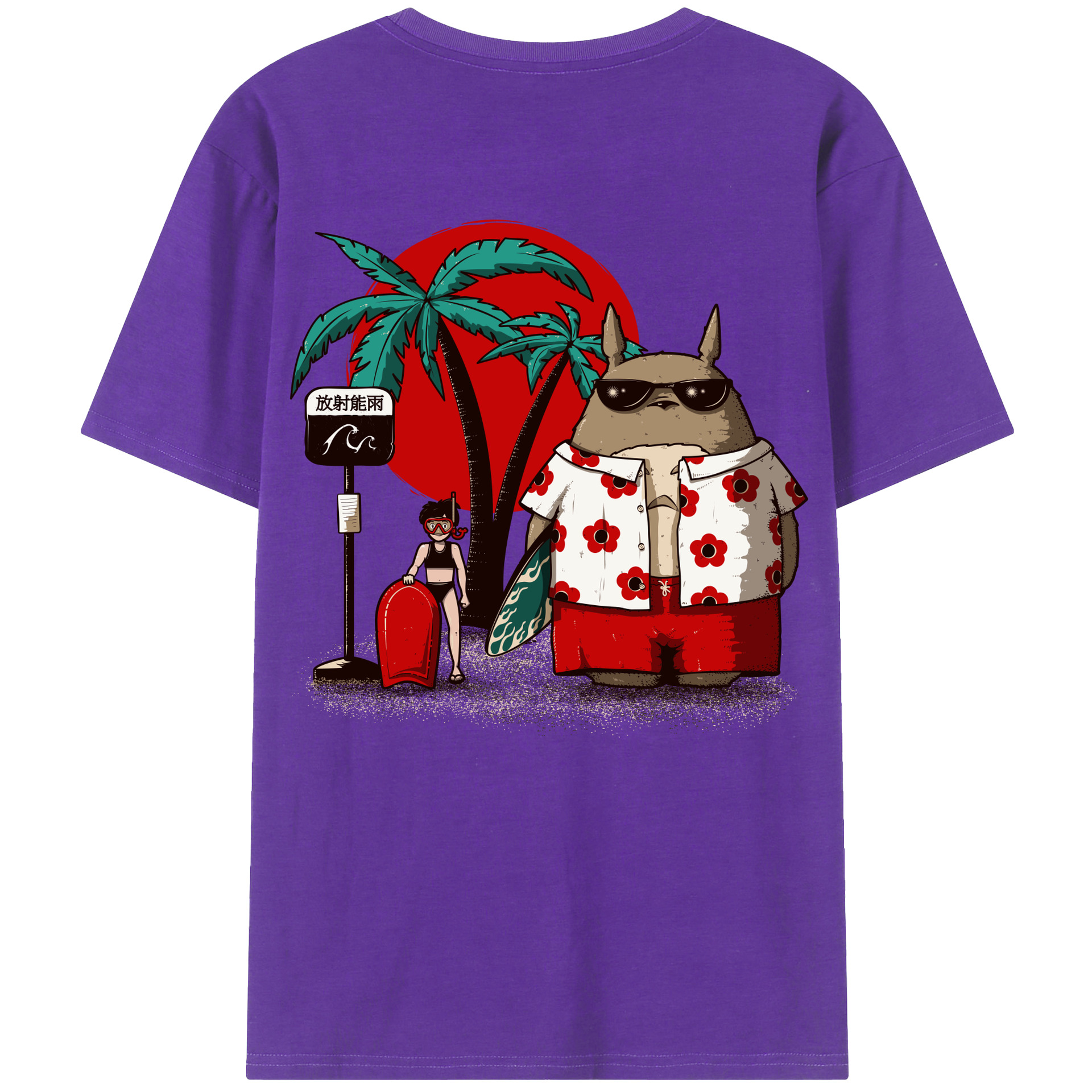 （画像用） となりのトトロ 草壁メイ 草壁サツキ My Neighbor Totoro Satsuki Kusakabe Mei Kusakabe 綿100％ メンズ半袖Tシャツ（バックプリント） 通気性