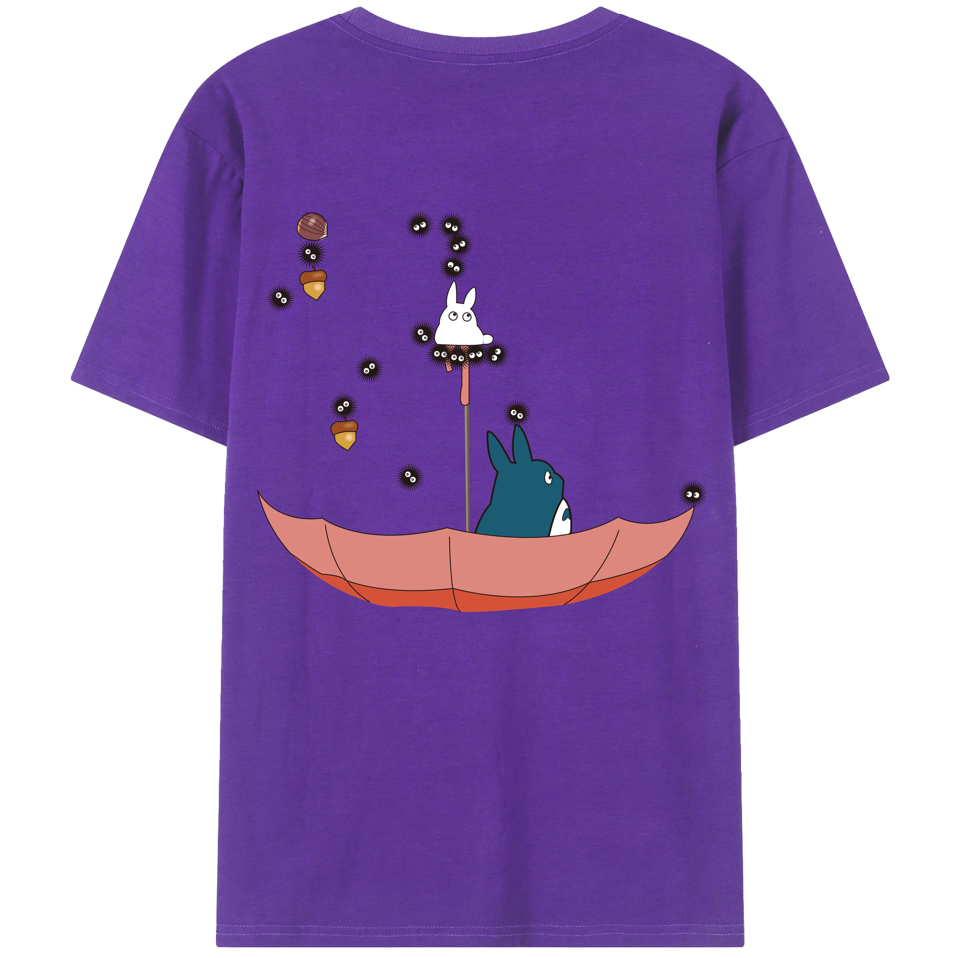 （画像用） となりのトトロ 草壁メイ 草壁サツキ My Neighbor Totoro Satsuki Kusakabe Mei Kusakabe 綿100％ メンズ半袖Tシャツ（バックプリント） 通気性