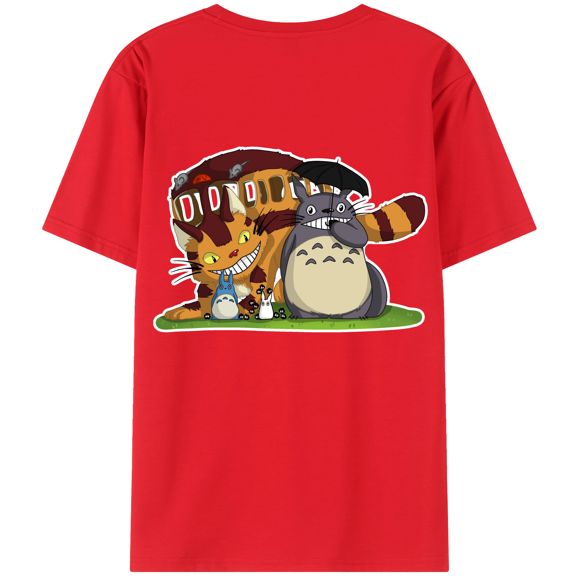 （画像用） となりのトトロ 草壁メイ 草壁サツキ My Neighbor Totoro Satsuki Kusakabe Mei Kusakabe 綿100％ メンズ半袖Tシャツ（バックプリント） 通気性