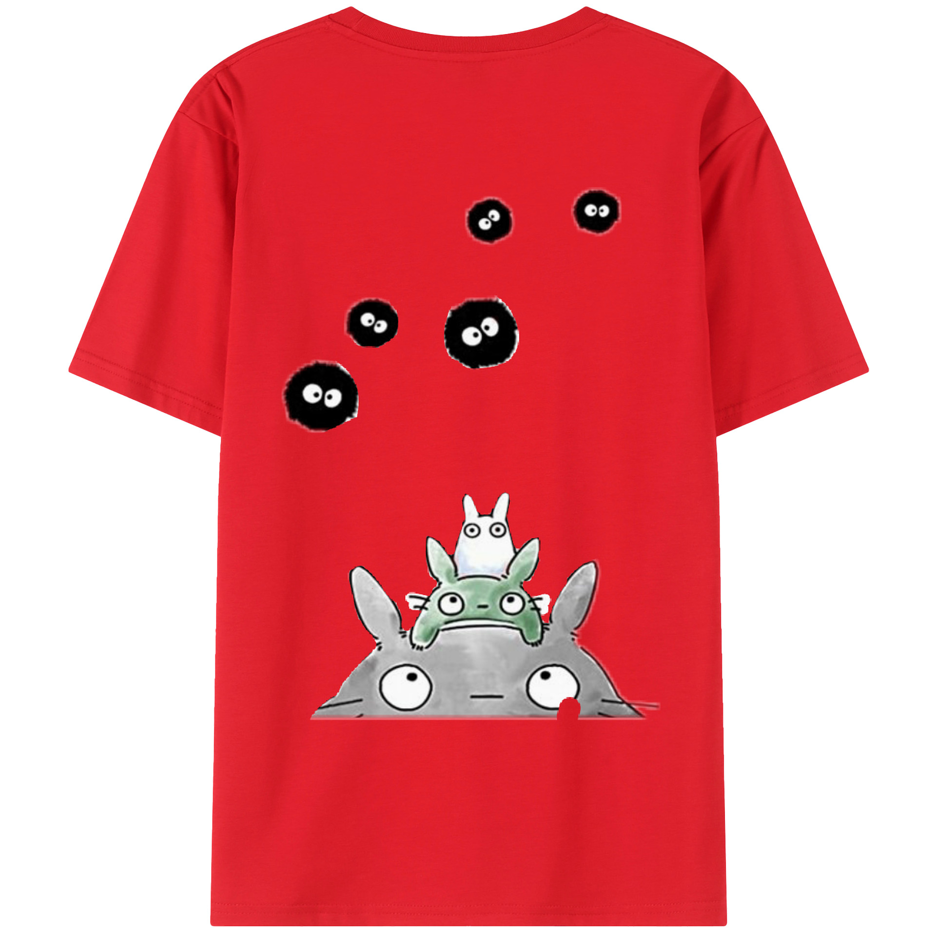 （画像用） となりのトトロ 草壁メイ 草壁サツキ My Neighbor Totoro Satsuki Kusakabe Mei Kusakabe 綿100％ メンズ半袖Tシャツ（バックプリント） 通気性