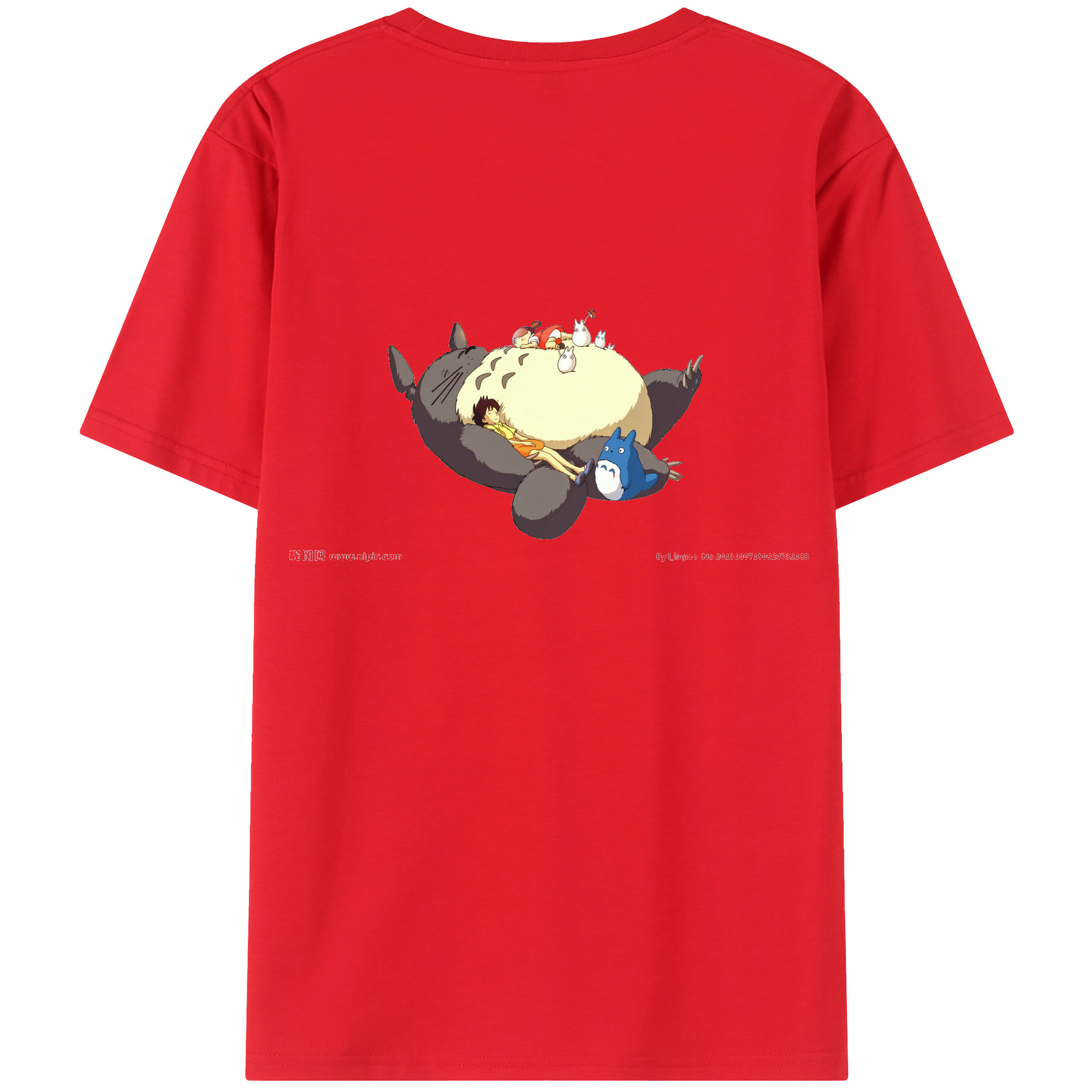 （画像用） となりのトトロ 草壁メイ 草壁サツキ My Neighbor Totoro Satsuki Kusakabe Mei Kusakabe 綿100％ メンズ半袖Tシャツ（バックプリント） 通気性