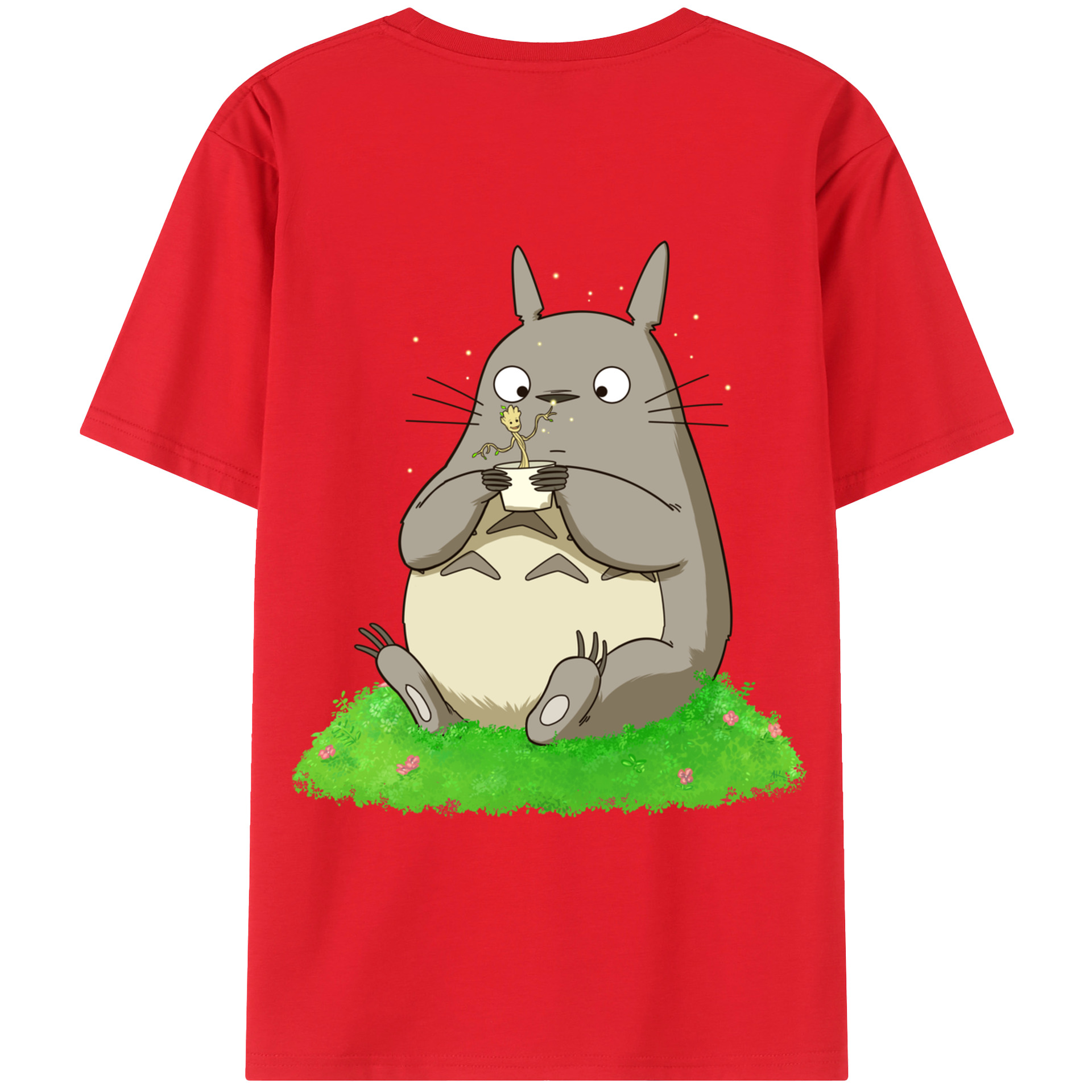 （画像用） となりのトトロ 草壁メイ 草壁サツキ My Neighbor Totoro Satsuki Kusakabe Mei Kusakabe 綿100％ メンズ半袖Tシャツ（バックプリント） 通気性