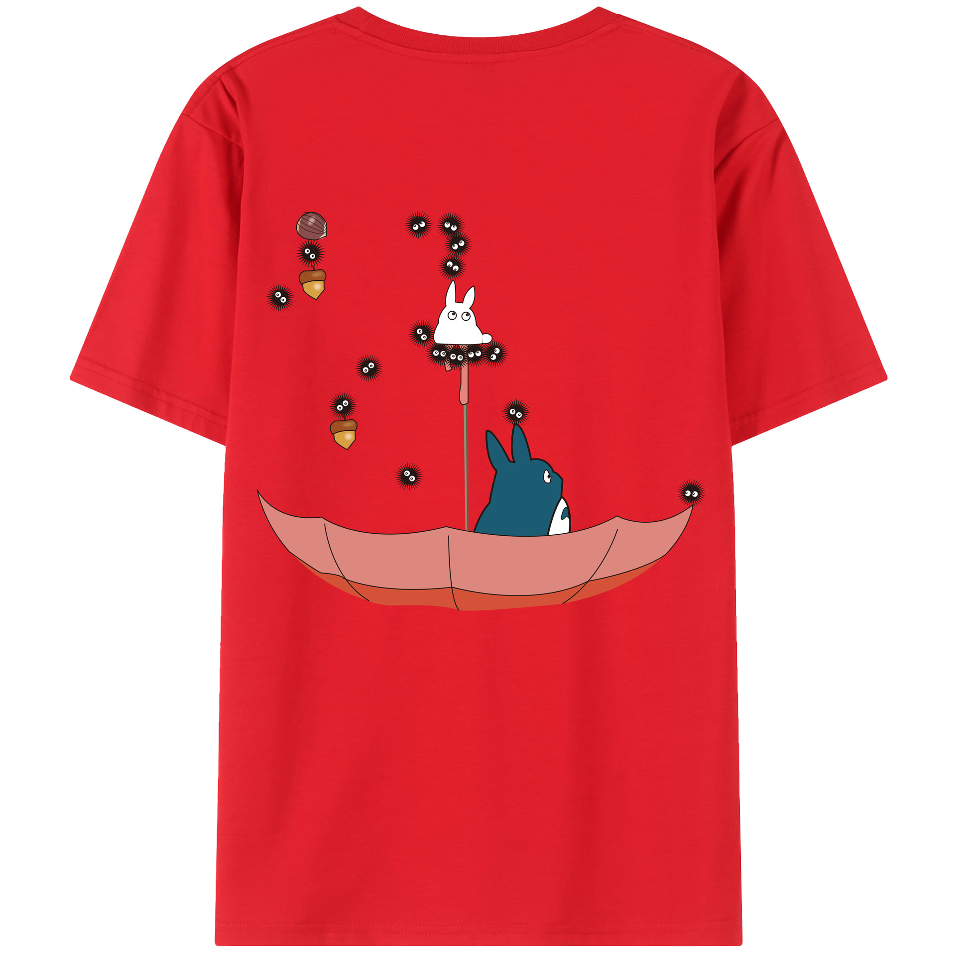 （画像用） となりのトトロ 草壁メイ 草壁サツキ My Neighbor Totoro Satsuki Kusakabe Mei Kusakabe 綿100％ メンズ半袖Tシャツ（バックプリント） 通気性