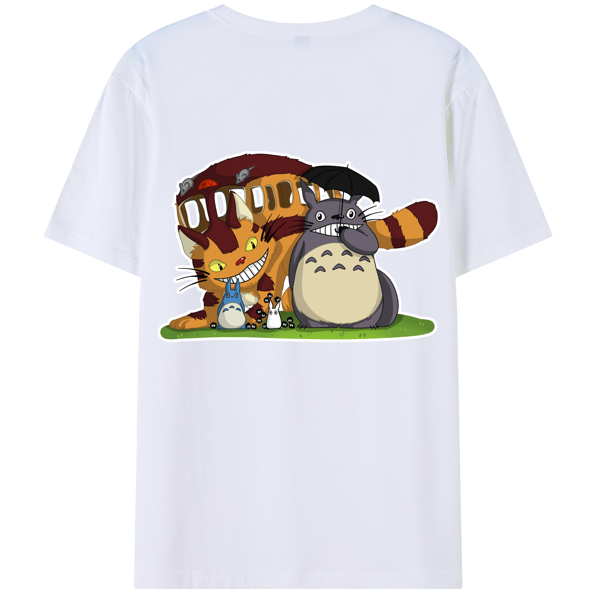 （画像用） となりのトトロ 草壁メイ 草壁サツキ My Neighbor Totoro Satsuki Kusakabe Mei Kusakabe 綿100％ メンズ半袖Tシャツ（バックプリント） 通気性