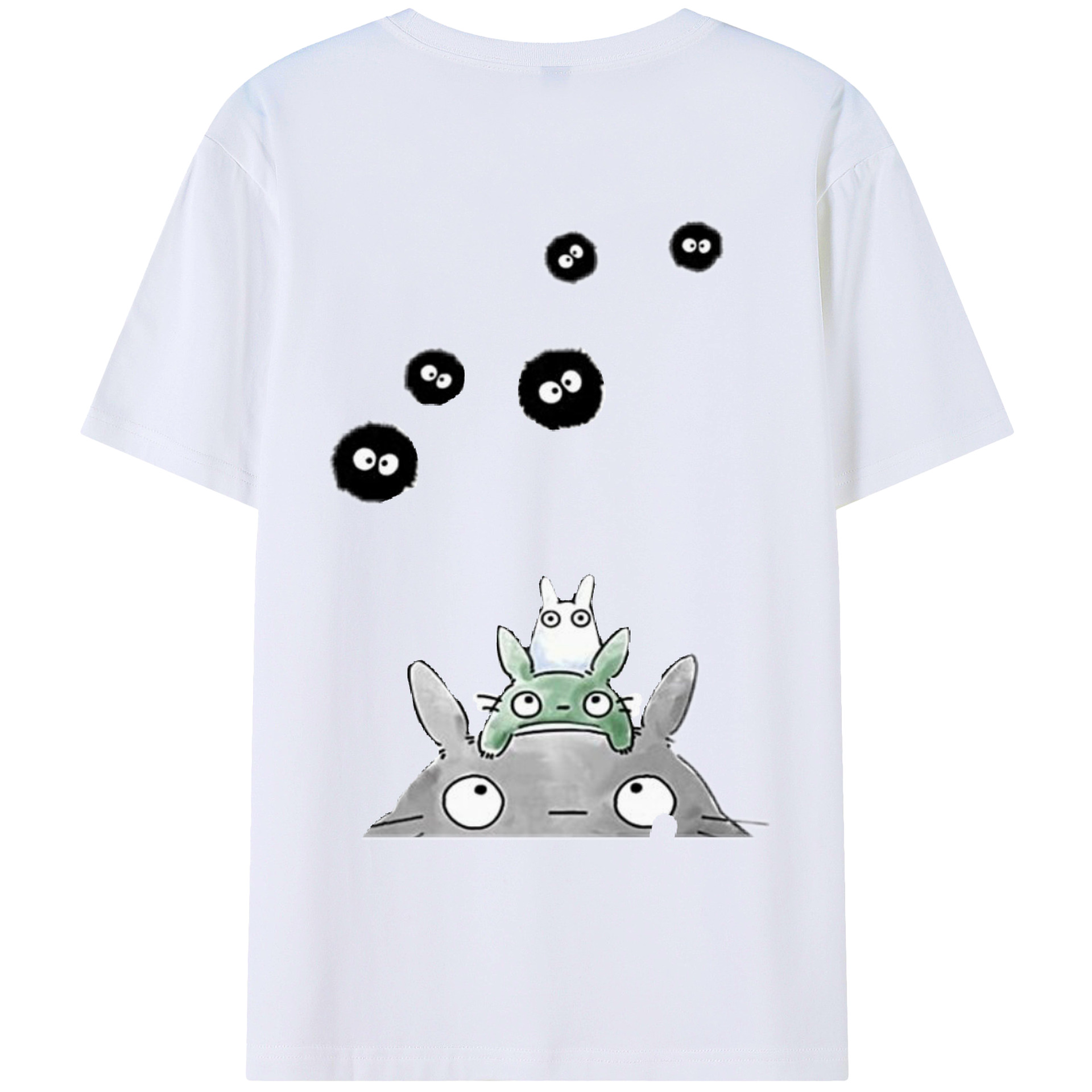 （画像用） となりのトトロ 草壁メイ 草壁サツキ My Neighbor Totoro Satsuki Kusakabe Mei Kusakabe 綿100％ メンズ半袖Tシャツ（バックプリント） 通気性