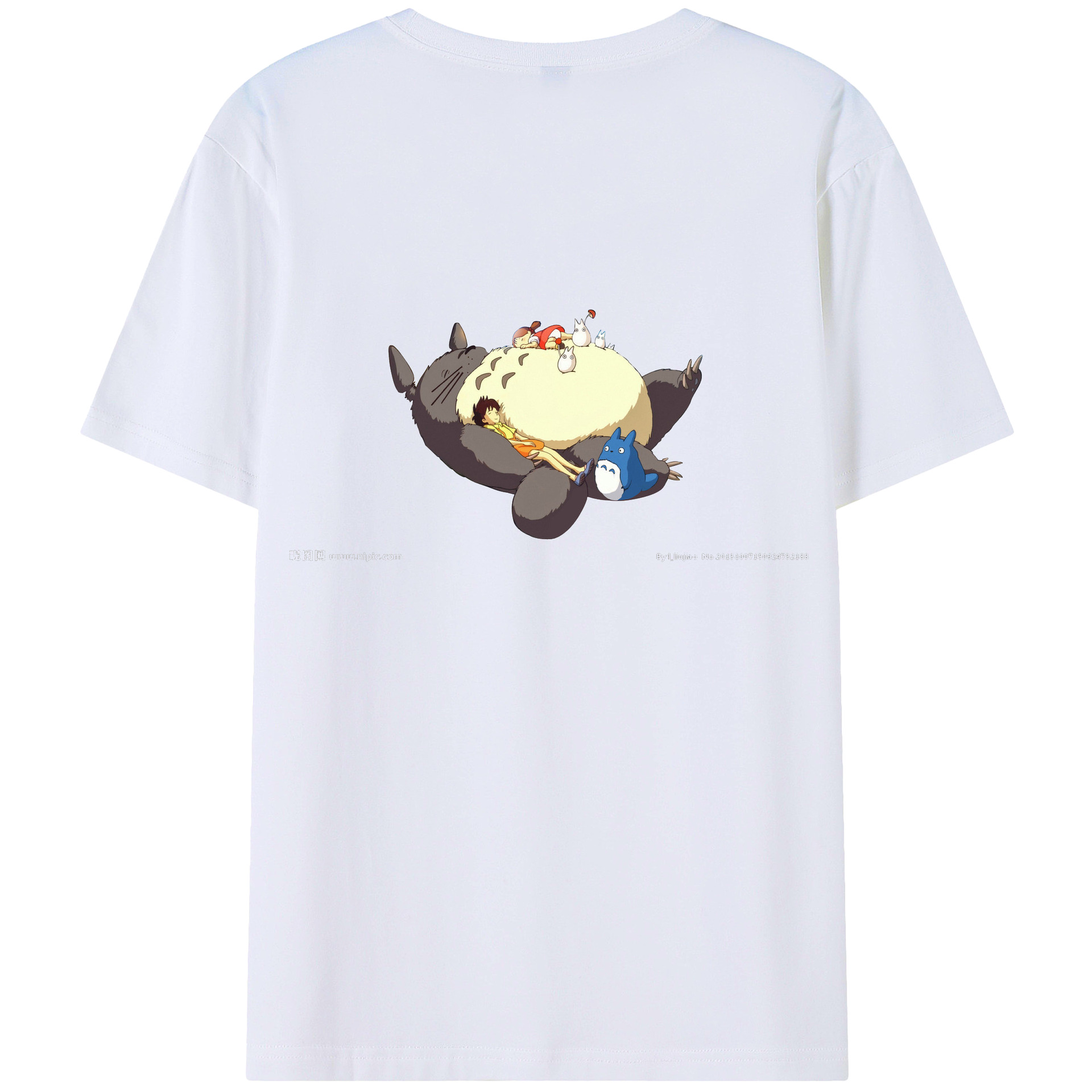 （画像用） となりのトトロ 草壁メイ 草壁サツキ My Neighbor Totoro Satsuki Kusakabe Mei Kusakabe 綿100％ メンズ半袖Tシャツ（バックプリント） 通気性