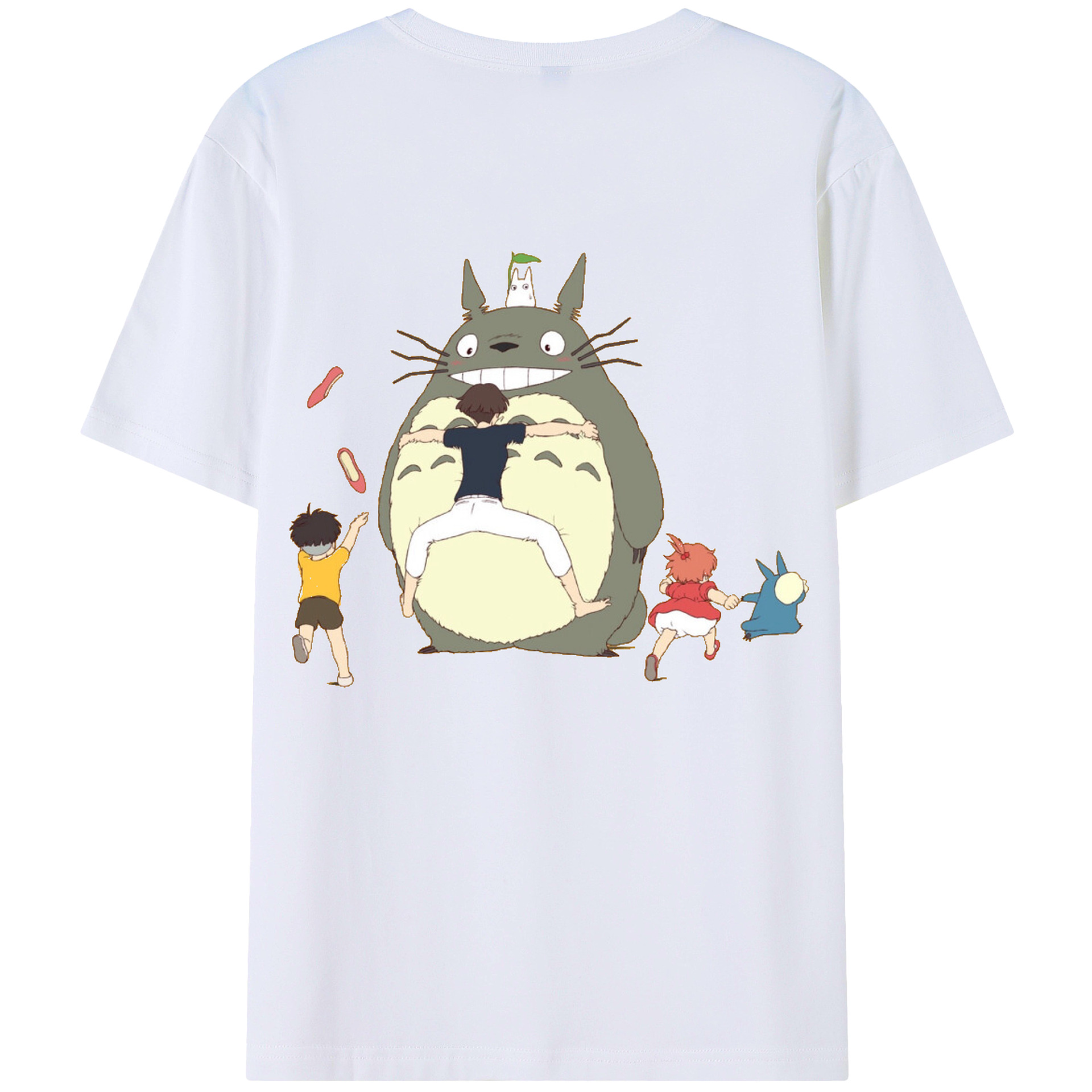 （画像用） となりのトトロ 草壁メイ 草壁サツキ My Neighbor Totoro Satsuki Kusakabe Mei Kusakabe 綿100％ メンズ半袖Tシャツ（バックプリント） 通気性