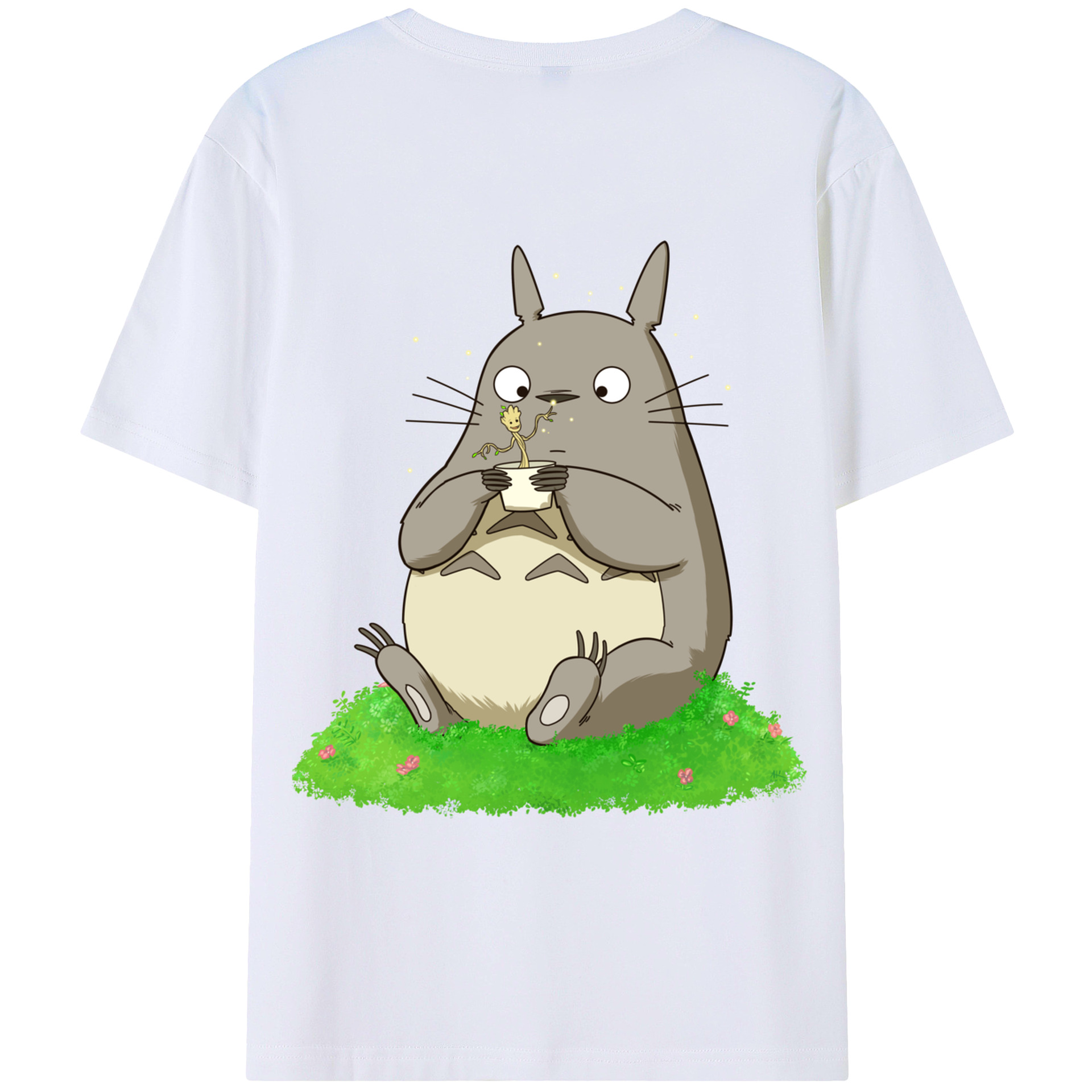 （画像用） となりのトトロ 草壁メイ 草壁サツキ My Neighbor Totoro Satsuki Kusakabe Mei Kusakabe 綿100％ メンズ半袖Tシャツ（バックプリント） 通気性
