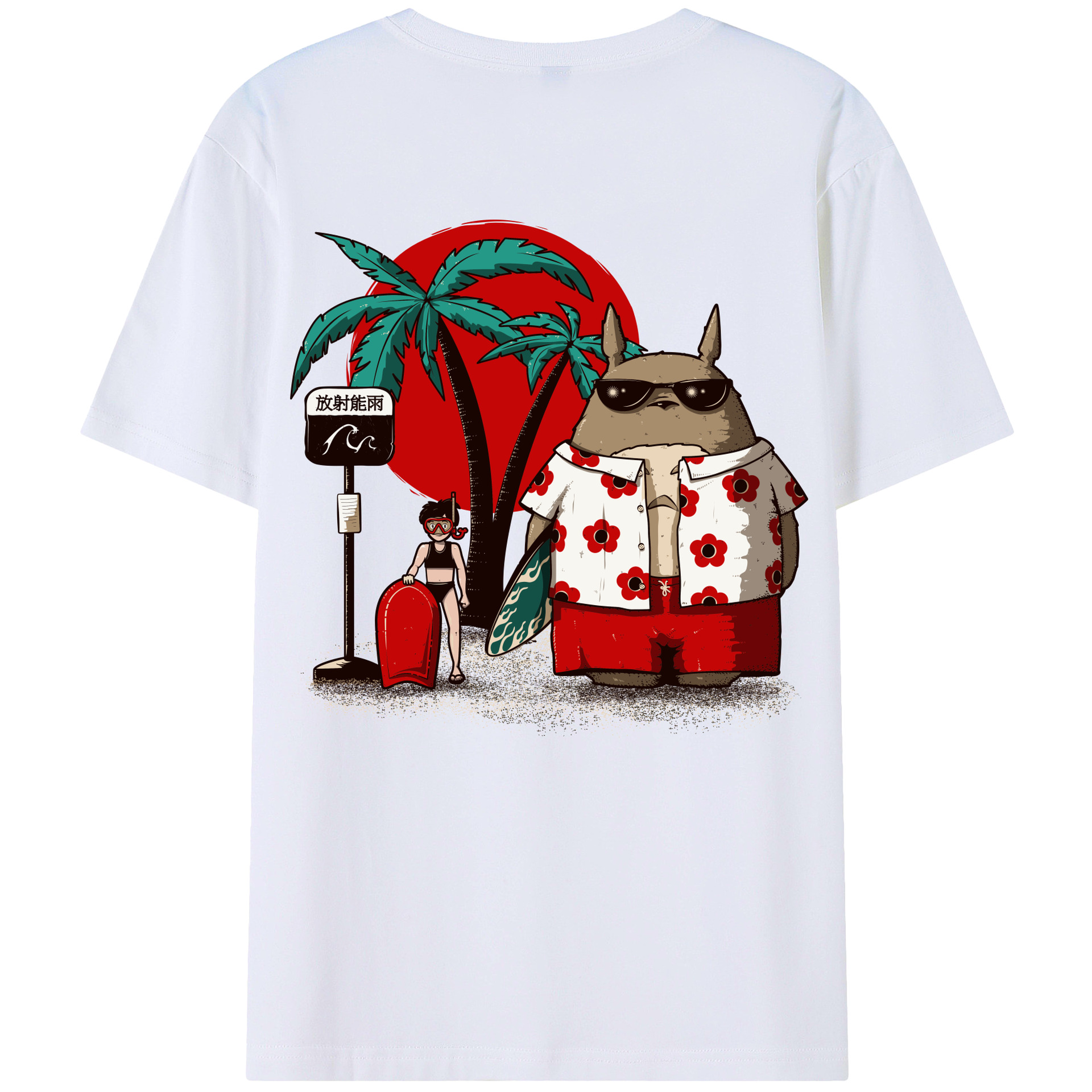 （画像用） となりのトトロ 草壁メイ 草壁サツキ My Neighbor Totoro Satsuki Kusakabe Mei Kusakabe 綿100％ メンズ半袖Tシャツ（バックプリント） 通気性