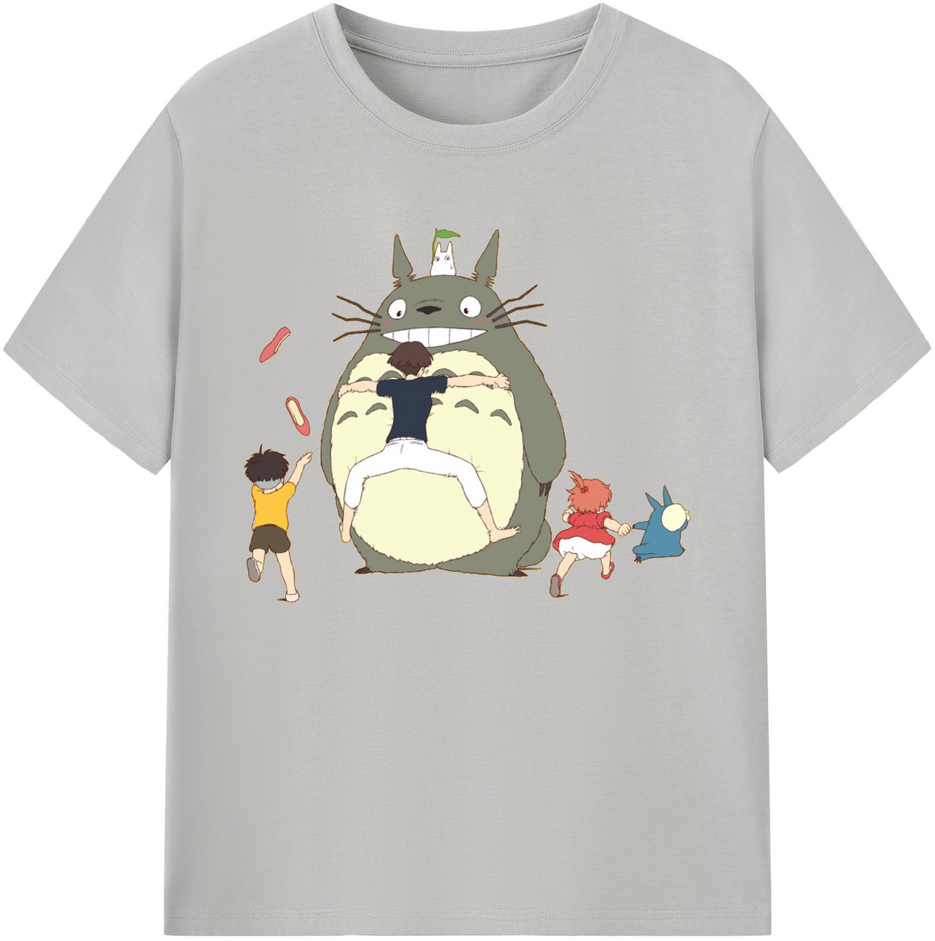 （画像用） となりのトトロ 草壁メイ 草壁サツキ My Neighbor Totoro Satsuki Kusakabe Mei Kusakabe 綿100％ メンズ半袖Tシャツ｜肌触りやわらか＆通気性