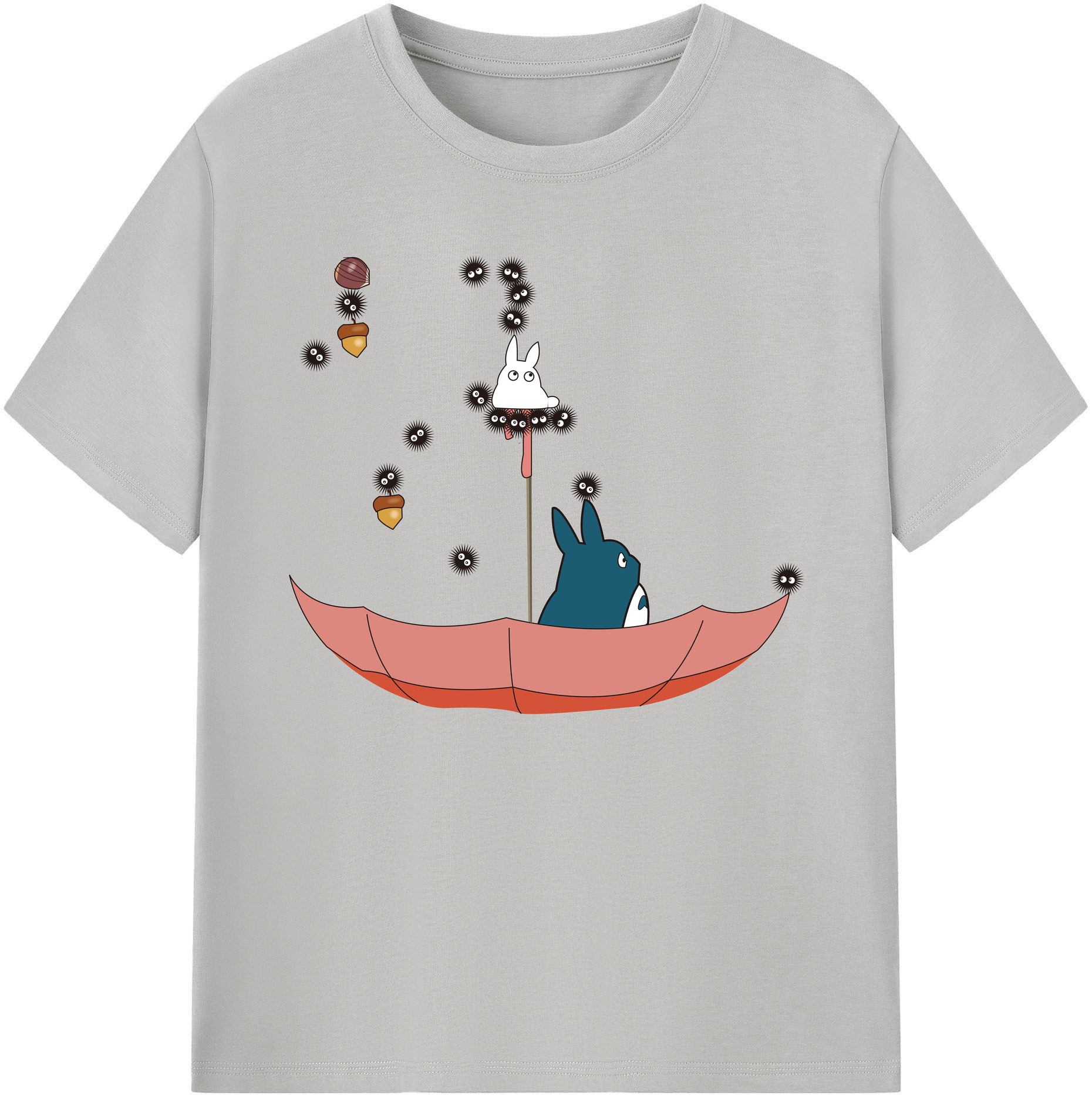 （画像用） となりのトトロ 草壁メイ 草壁サツキ My Neighbor Totoro Satsuki Kusakabe Mei Kusakabe 綿100％ メンズ半袖Tシャツ｜肌触りやわらか＆通気性