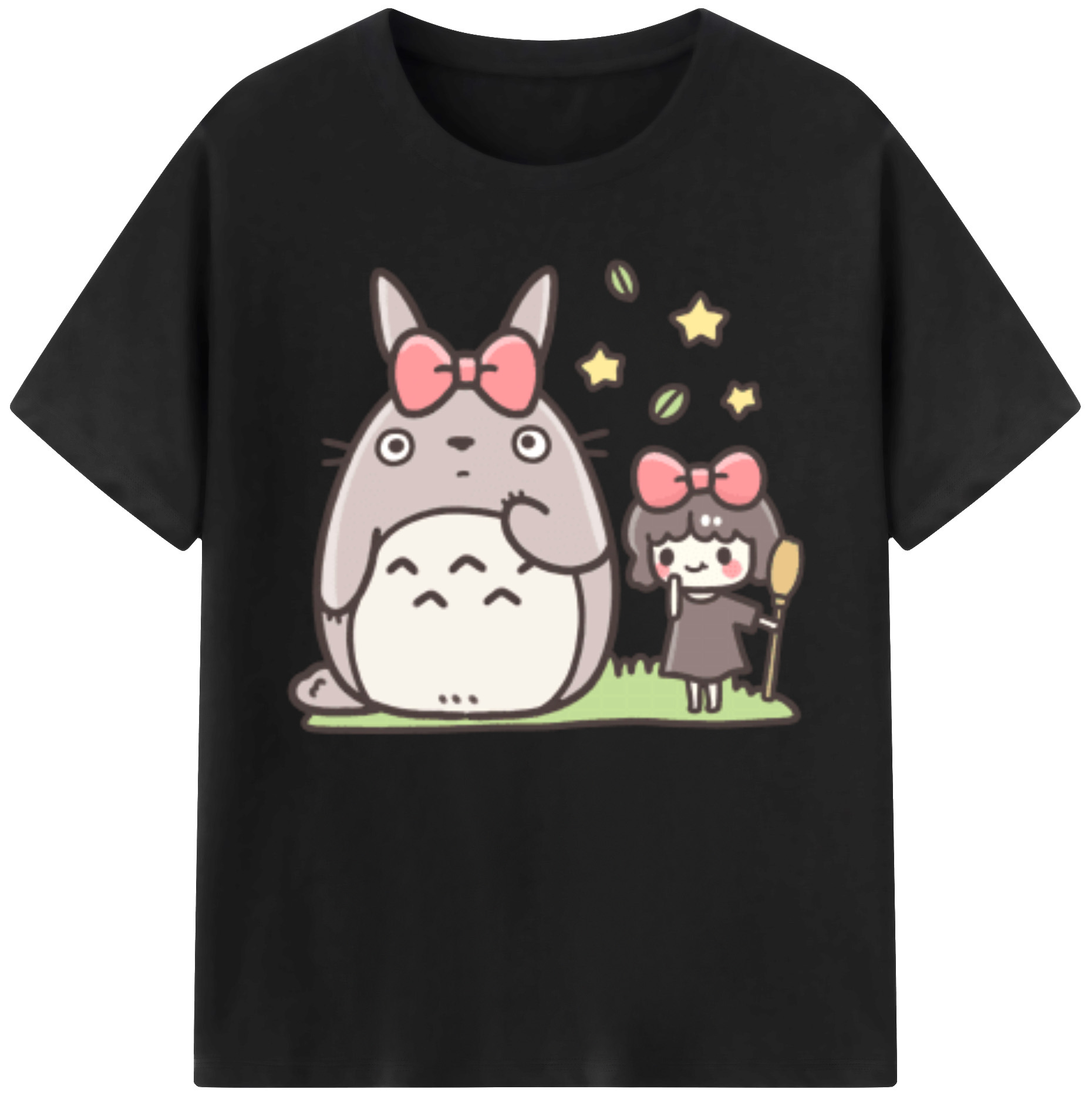 （画像用） となりのトトロ 草壁メイ 草壁サツキ My Neighbor Totoro Satsuki Kusakabe Mei Kusakabe 綿100％ メンズ半袖Tシャツ｜肌触りやわらか＆通気性