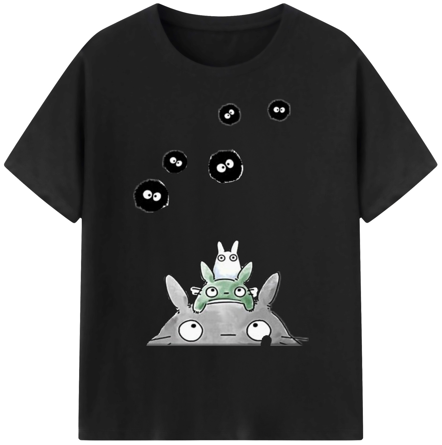 （画像用） となりのトトロ 草壁メイ 草壁サツキ My Neighbor Totoro Satsuki Kusakabe Mei Kusakabe 綿100％ メンズ半袖Tシャツ｜肌触りやわらか＆通気性