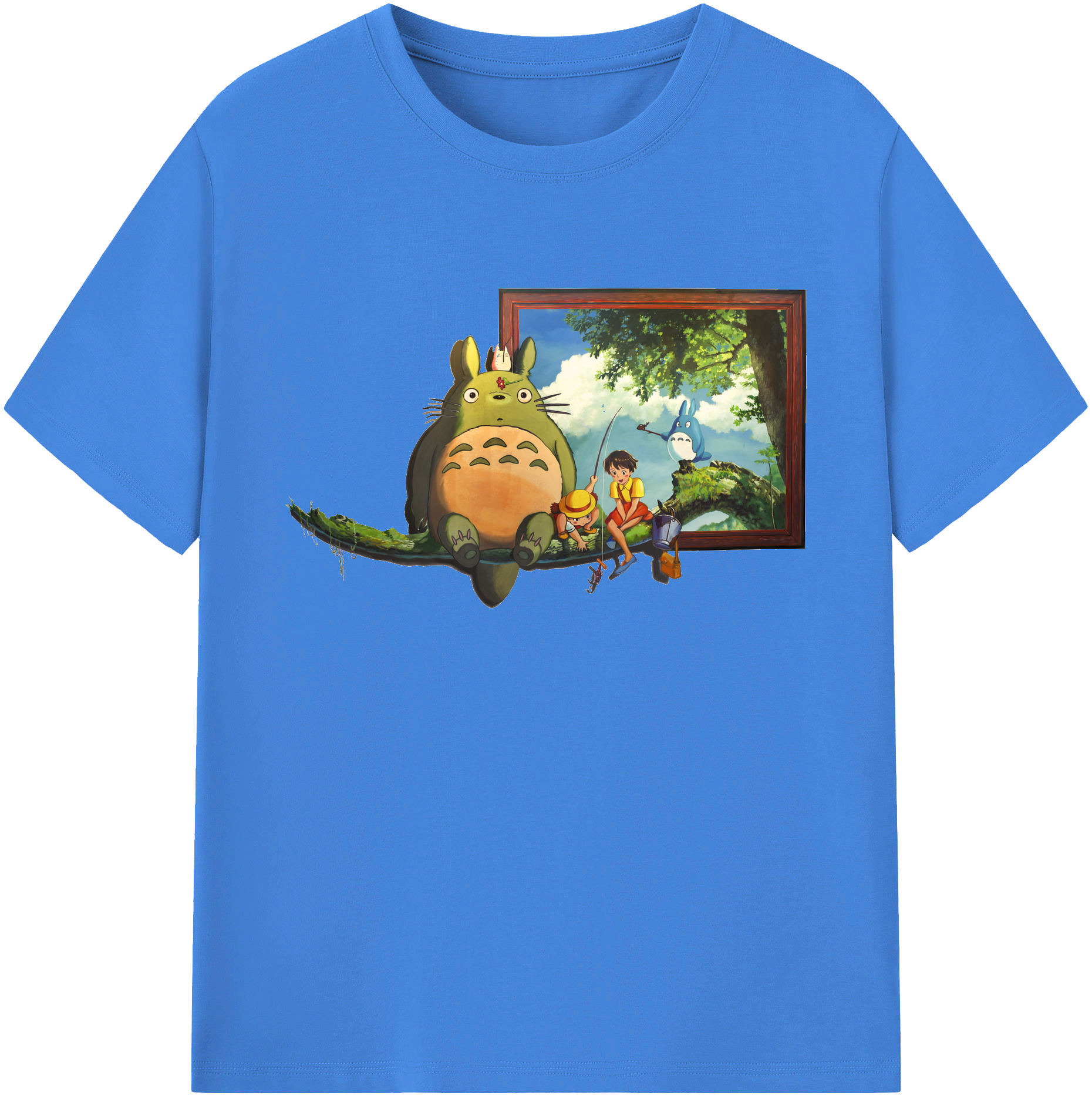 （画像用） となりのトトロ 草壁メイ 草壁サツキ My Neighbor Totoro Satsuki Kusakabe Mei Kusakabe 綿100％ メンズ半袖Tシャツ｜肌触りやわらか＆通気性