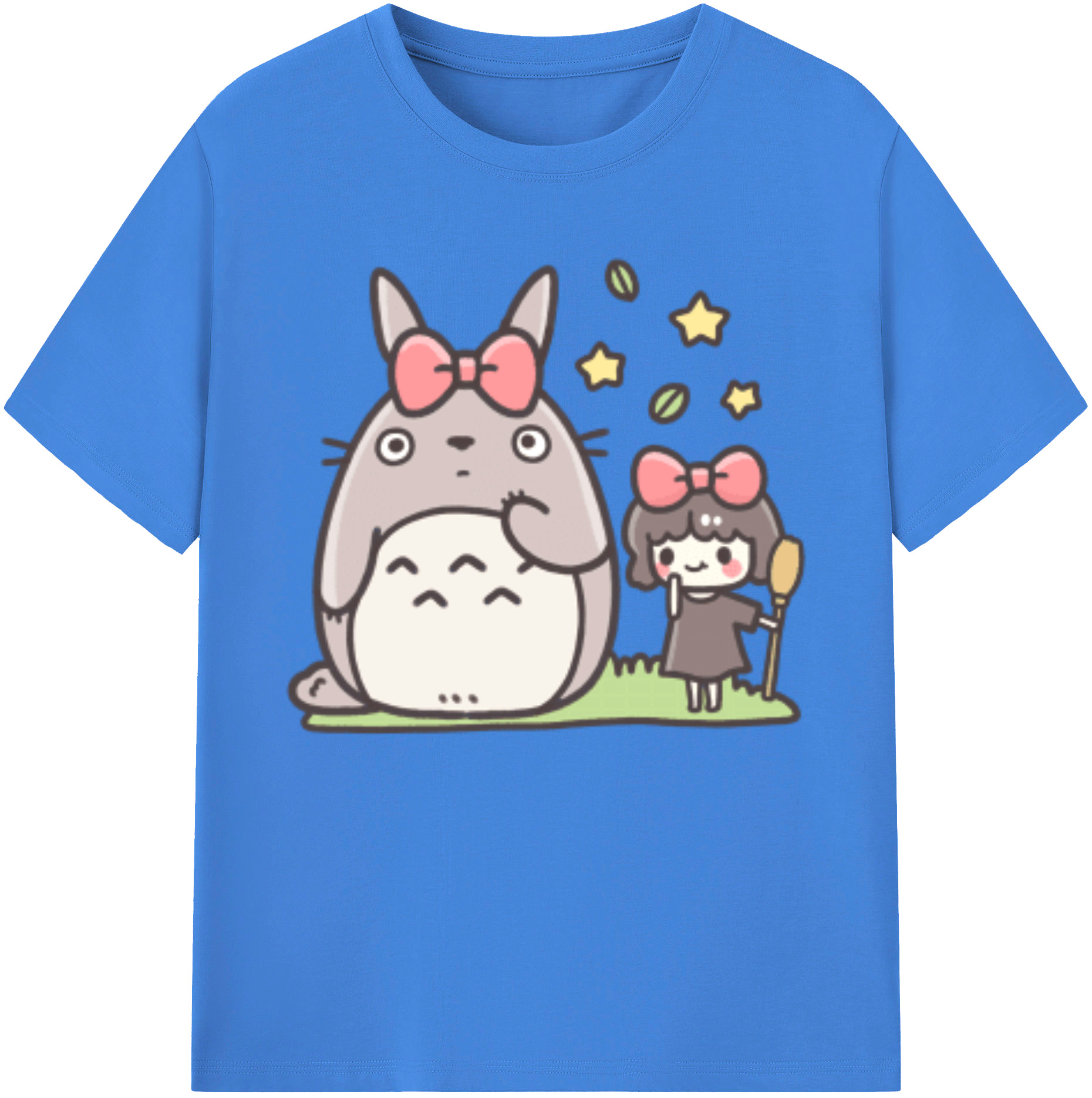 （画像用） となりのトトロ 草壁メイ 草壁サツキ My Neighbor Totoro Satsuki Kusakabe Mei Kusakabe 綿100％ メンズ半袖Tシャツ｜肌触りやわらか＆通気性