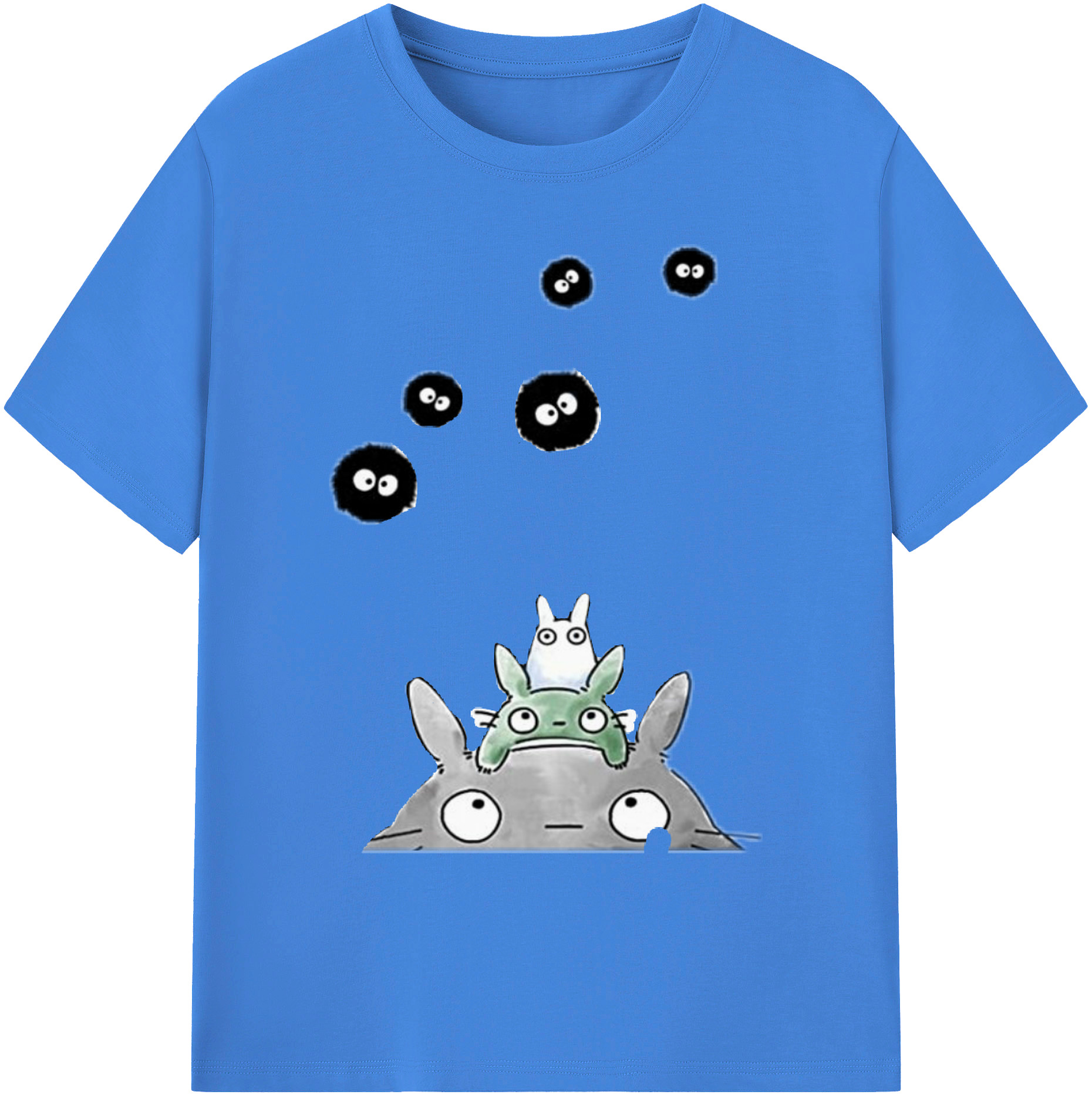 （画像用） となりのトトロ 草壁メイ 草壁サツキ My Neighbor Totoro Satsuki Kusakabe Mei Kusakabe 綿100％ メンズ半袖Tシャツ｜肌触りやわらか＆通気性