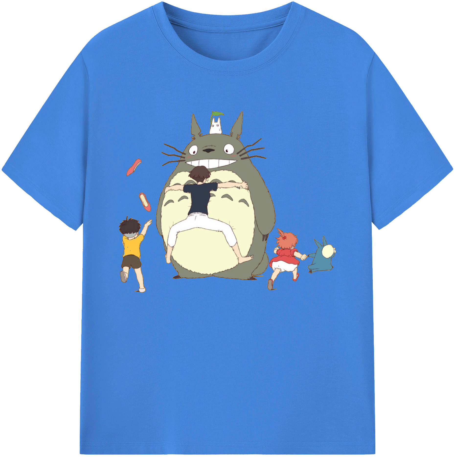（画像用） となりのトトロ 草壁メイ 草壁サツキ My Neighbor Totoro Satsuki Kusakabe Mei Kusakabe 綿100％ メンズ半袖Tシャツ｜肌触りやわらか＆通気性
