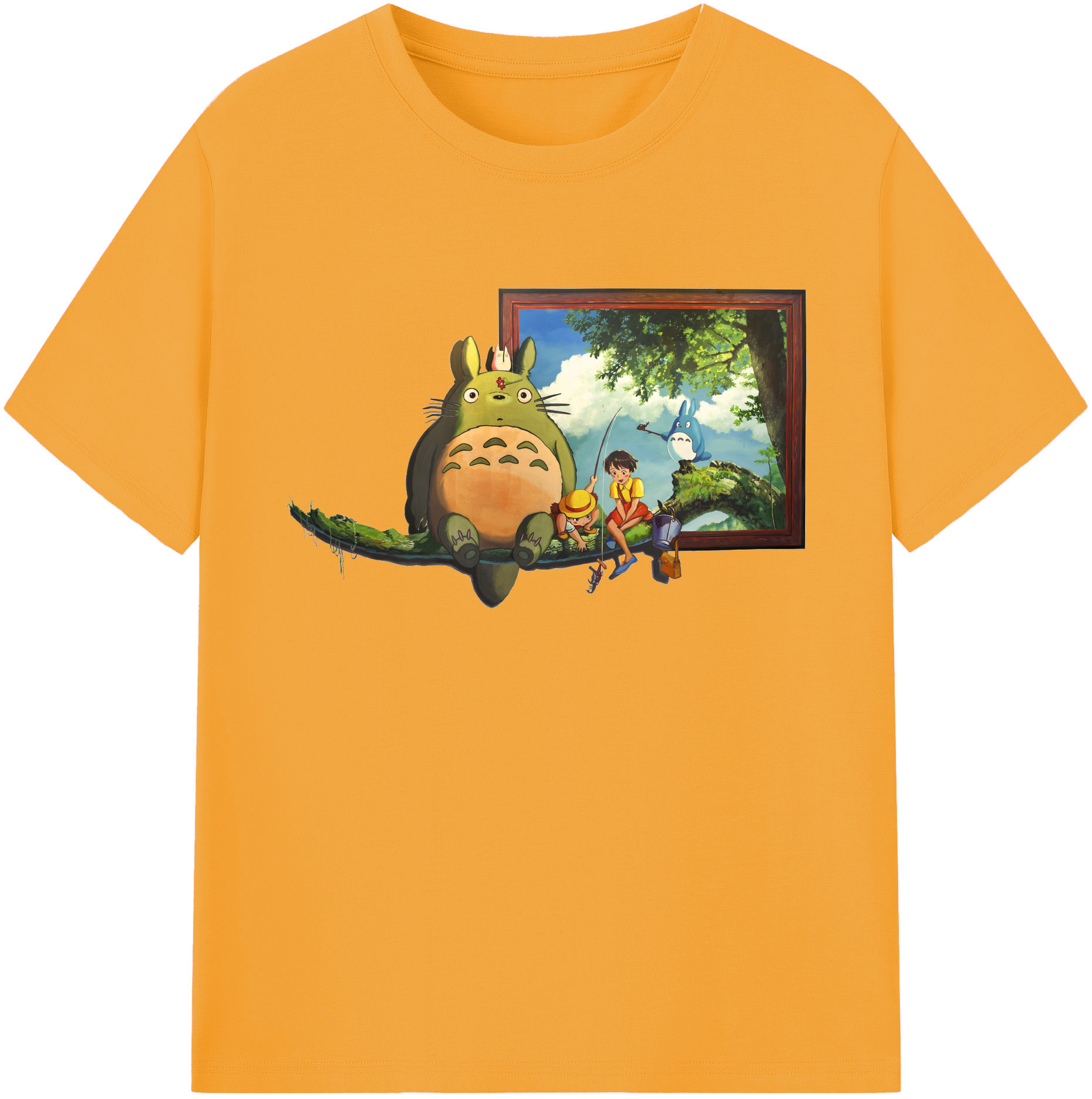 （画像用） となりのトトロ 草壁メイ 草壁サツキ My Neighbor Totoro Satsuki Kusakabe Mei Kusakabe 綿100％ メンズ半袖Tシャツ｜肌触りやわらか＆通気性