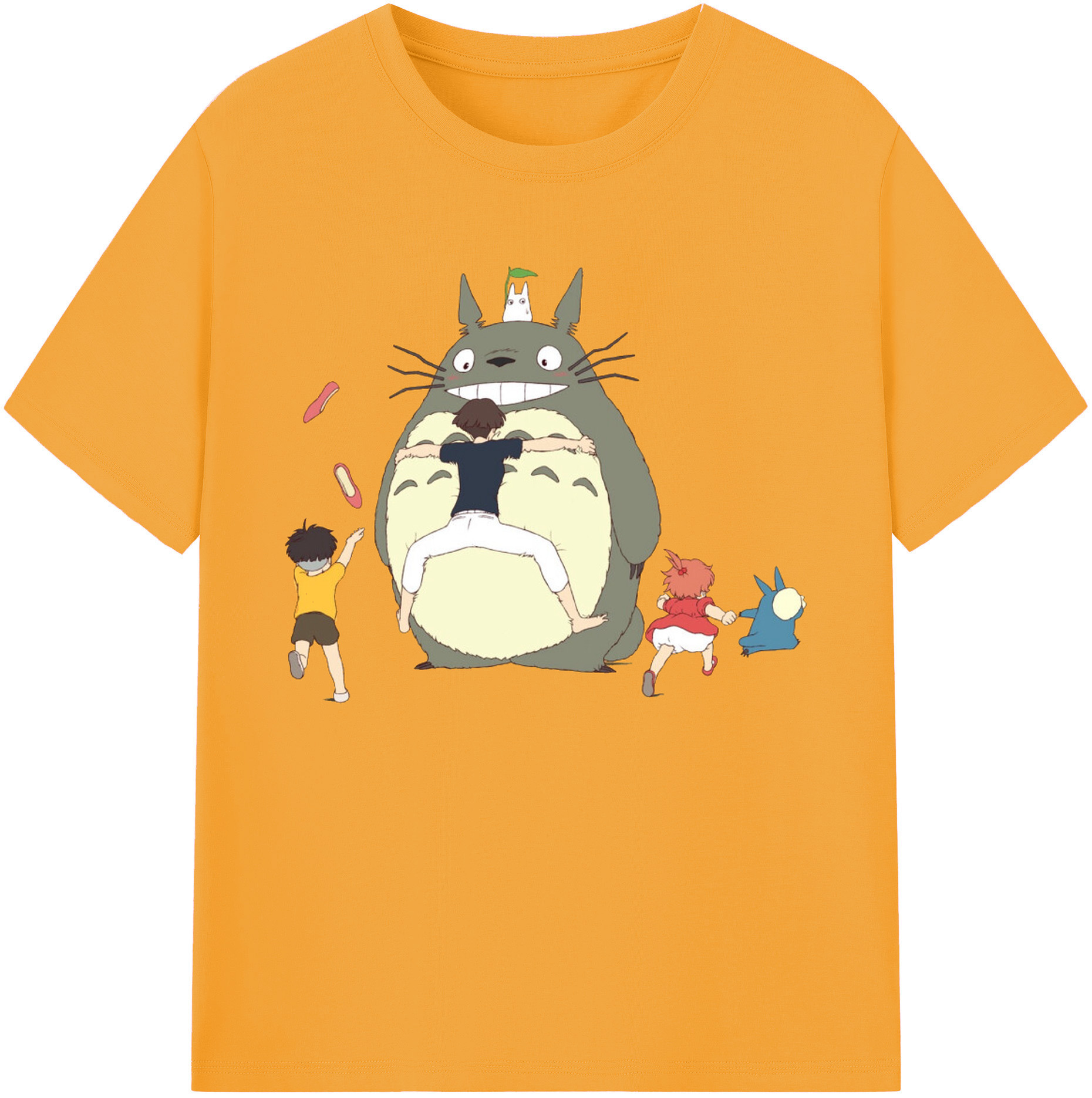 （画像用） となりのトトロ 草壁メイ 草壁サツキ My Neighbor Totoro Satsuki Kusakabe Mei Kusakabe 綿100％ メンズ半袖Tシャツ｜肌触りやわらか＆通気性