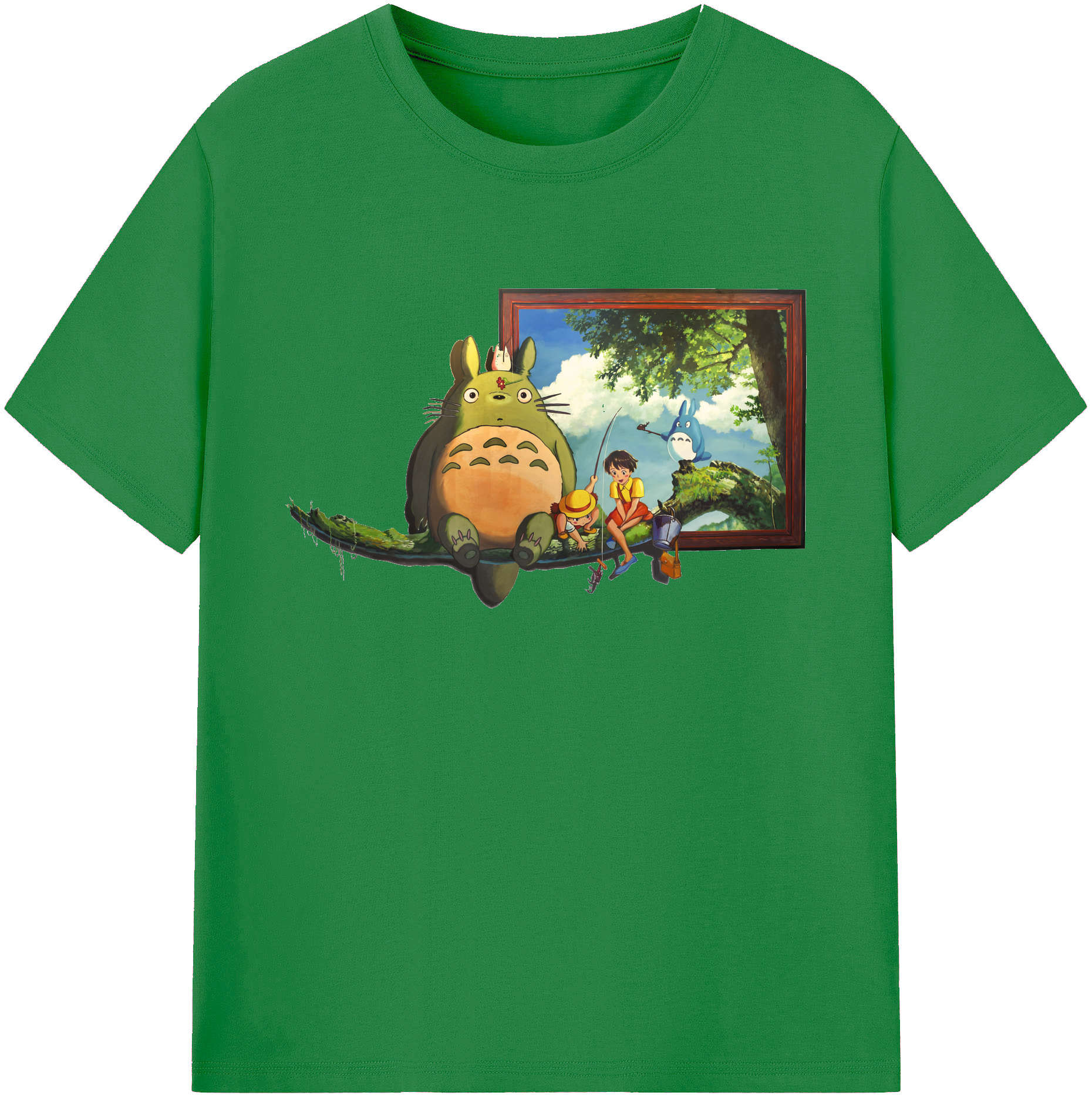 （画像用） となりのトトロ 草壁メイ 草壁サツキ My Neighbor Totoro Satsuki Kusakabe Mei Kusakabe 綿100％ メンズ半袖Tシャツ｜肌触りやわらか＆通気性