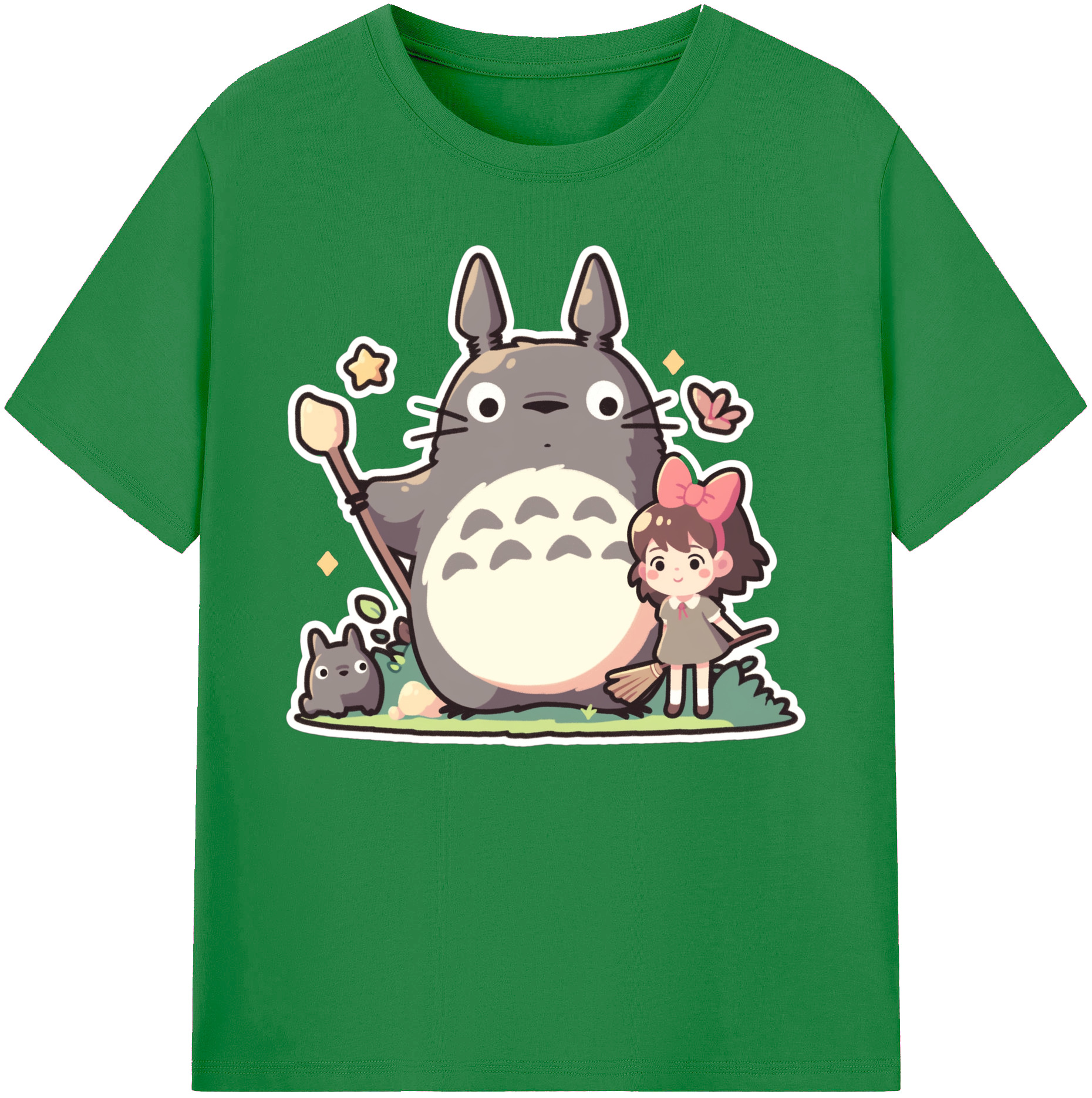 （画像用） となりのトトロ 草壁メイ 草壁サツキ My Neighbor Totoro Satsuki Kusakabe Mei Kusakabe 綿100％ メンズ半袖Tシャツ｜肌触りやわらか＆通気性