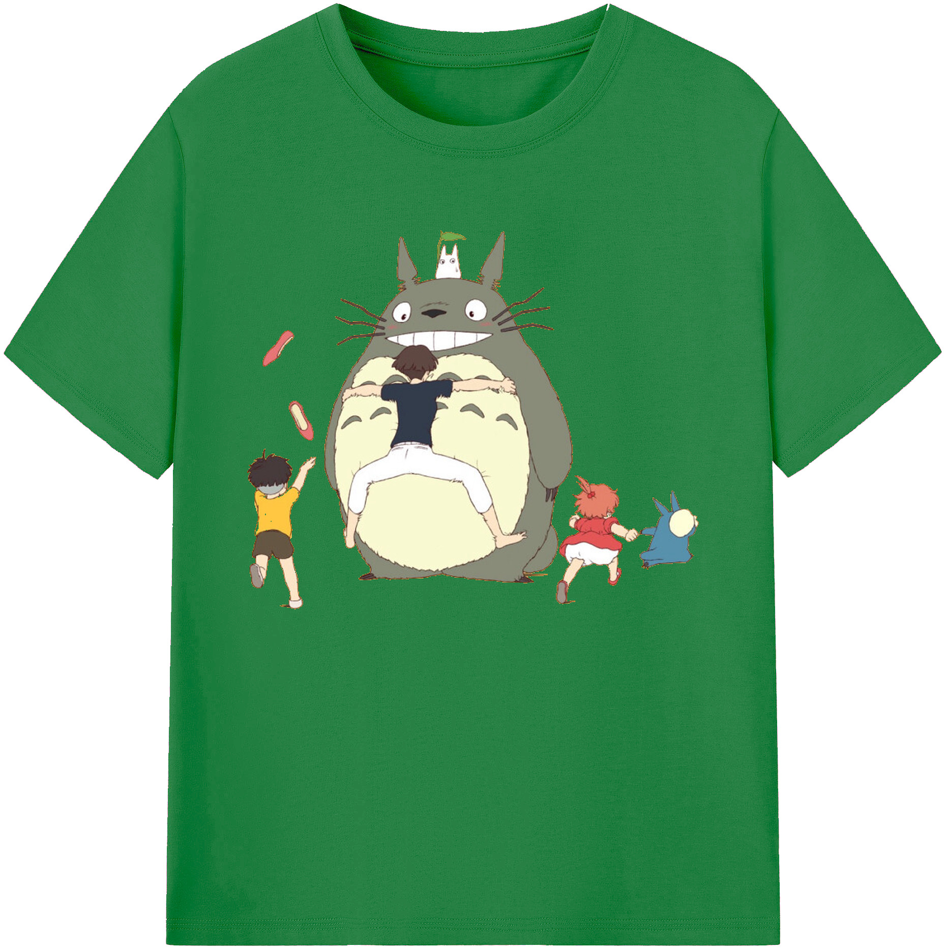 （画像用） となりのトトロ 草壁メイ 草壁サツキ My Neighbor Totoro Satsuki Kusakabe Mei Kusakabe 綿100％ メンズ半袖Tシャツ｜肌触りやわらか＆通気性