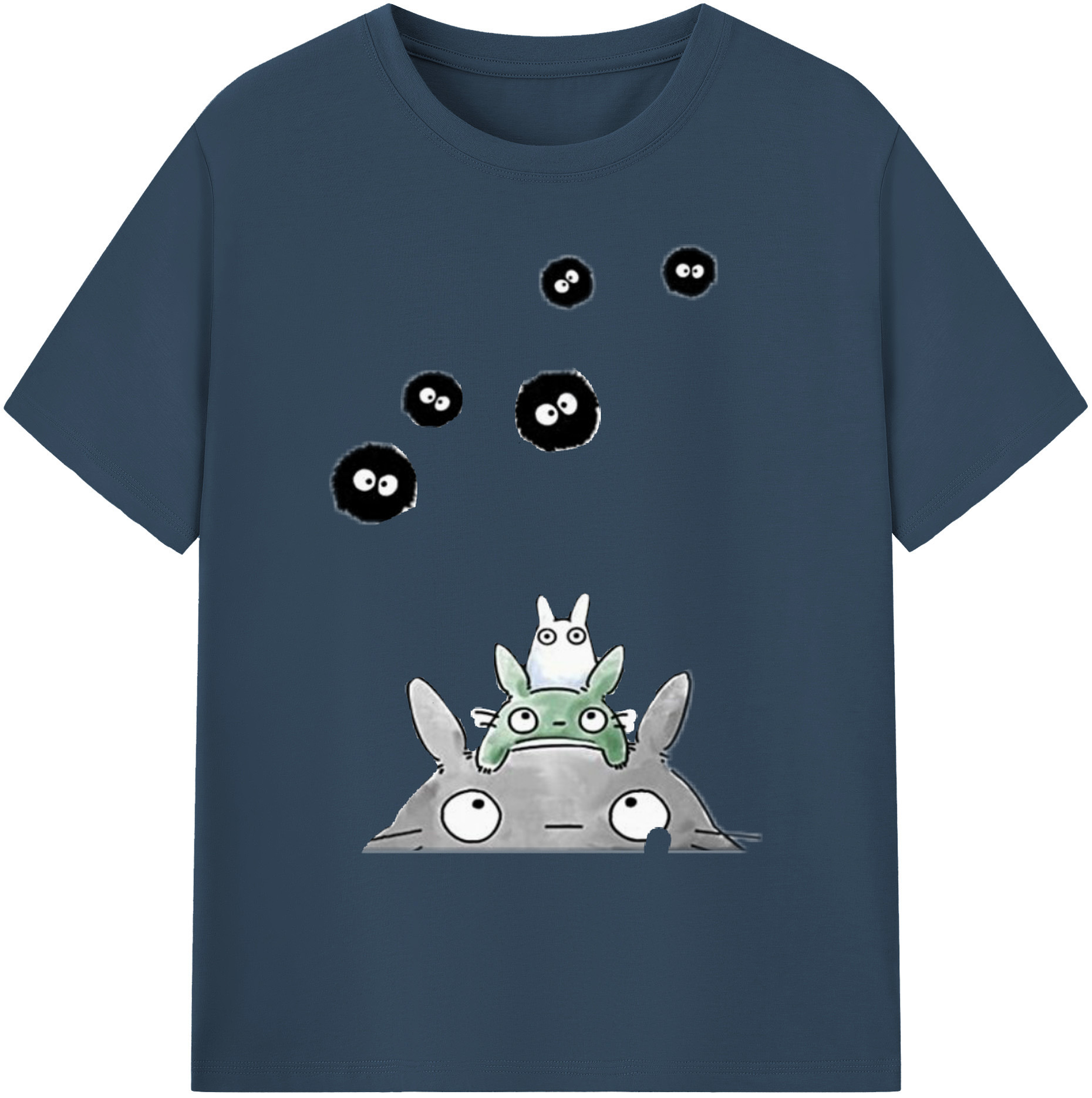 （画像用） となりのトトロ 草壁メイ 草壁サツキ My Neighbor Totoro Satsuki Kusakabe Mei Kusakabe 綿100％ メンズ半袖Tシャツ｜肌触りやわらか＆通気性