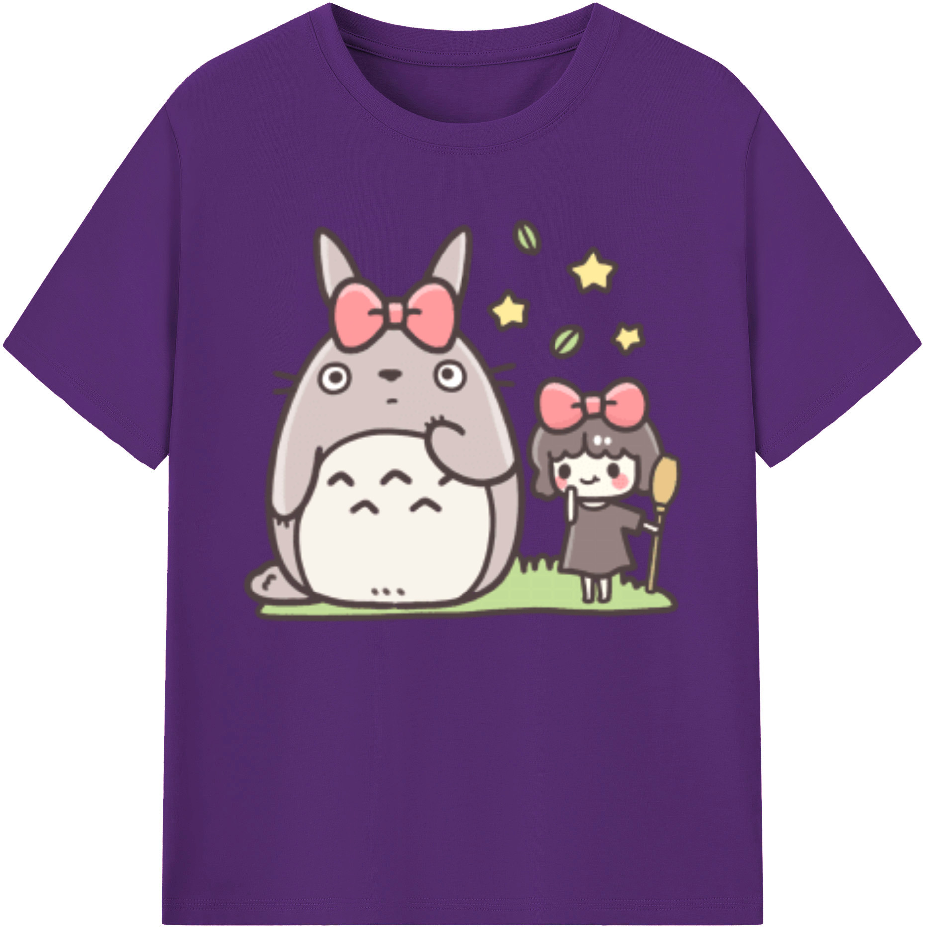 （画像用） となりのトトロ 草壁メイ 草壁サツキ My Neighbor Totoro Satsuki Kusakabe Mei Kusakabe 綿100％ メンズ半袖Tシャツ｜肌触りやわらか＆通気性