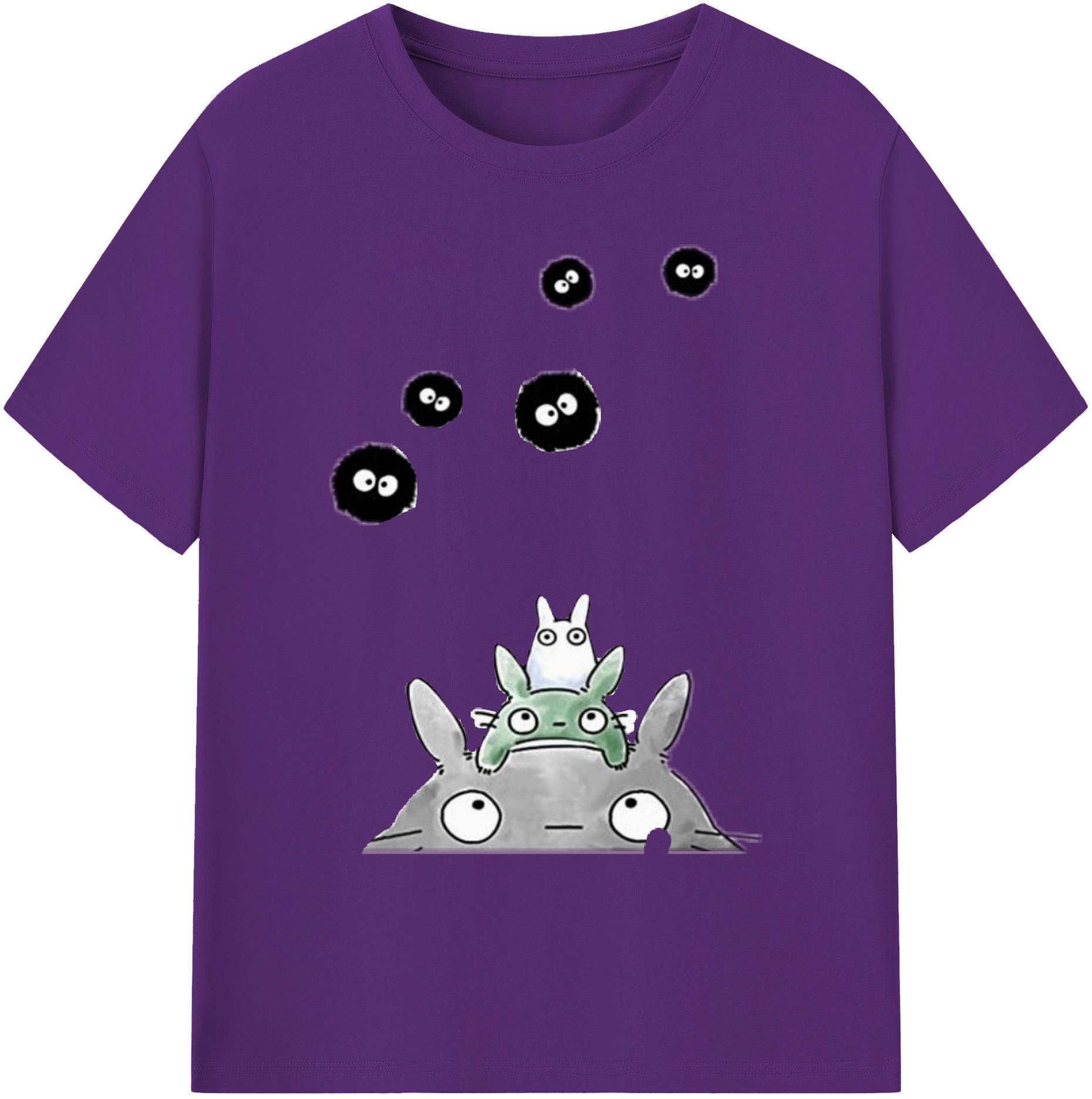 （画像用） となりのトトロ 草壁メイ 草壁サツキ My Neighbor Totoro Satsuki Kusakabe Mei Kusakabe 綿100％ メンズ半袖Tシャツ｜肌触りやわらか＆通気性