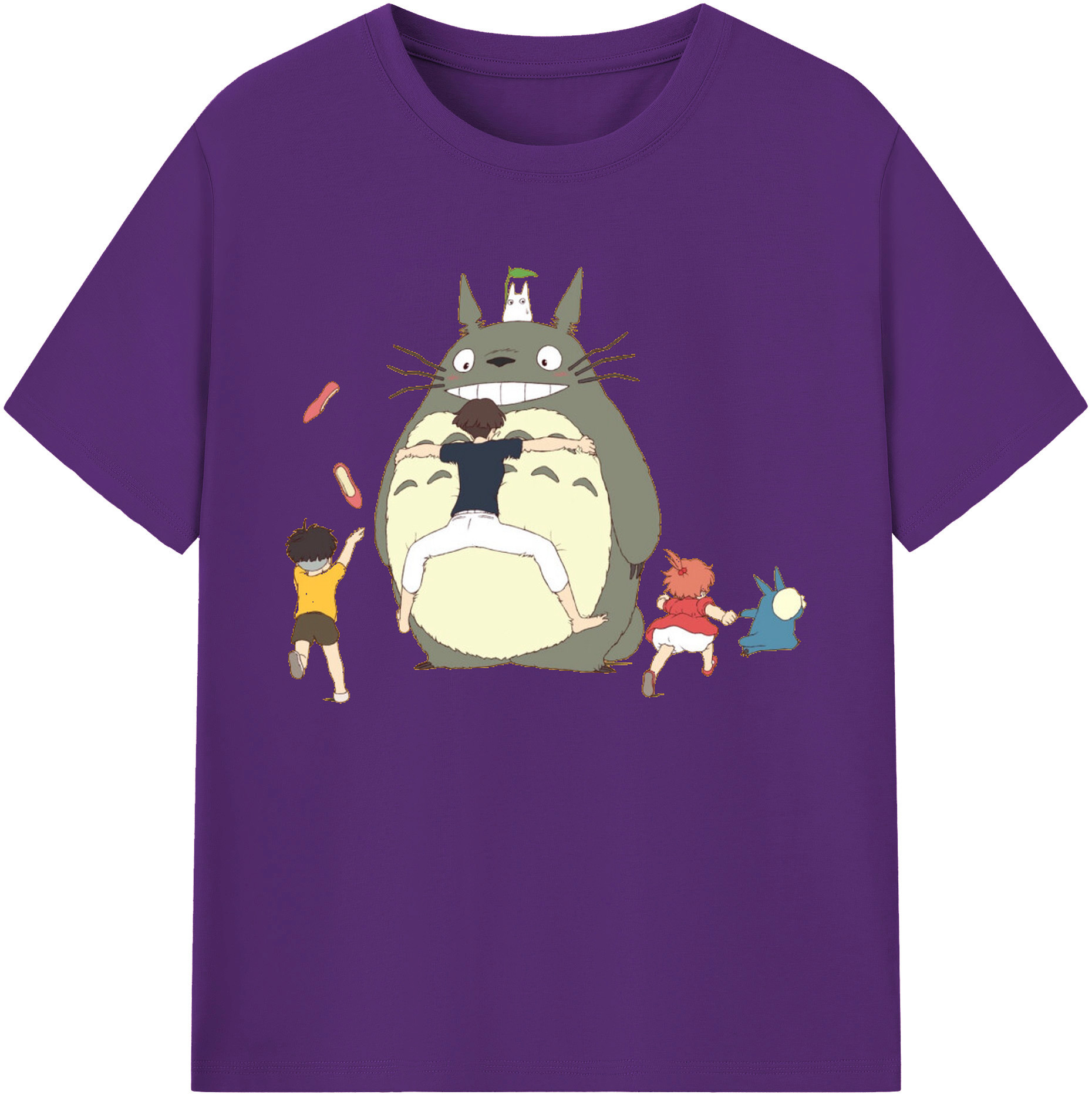 （画像用） となりのトトロ 草壁メイ 草壁サツキ My Neighbor Totoro Satsuki Kusakabe Mei Kusakabe 綿100％ メンズ半袖Tシャツ｜肌触りやわらか＆通気性