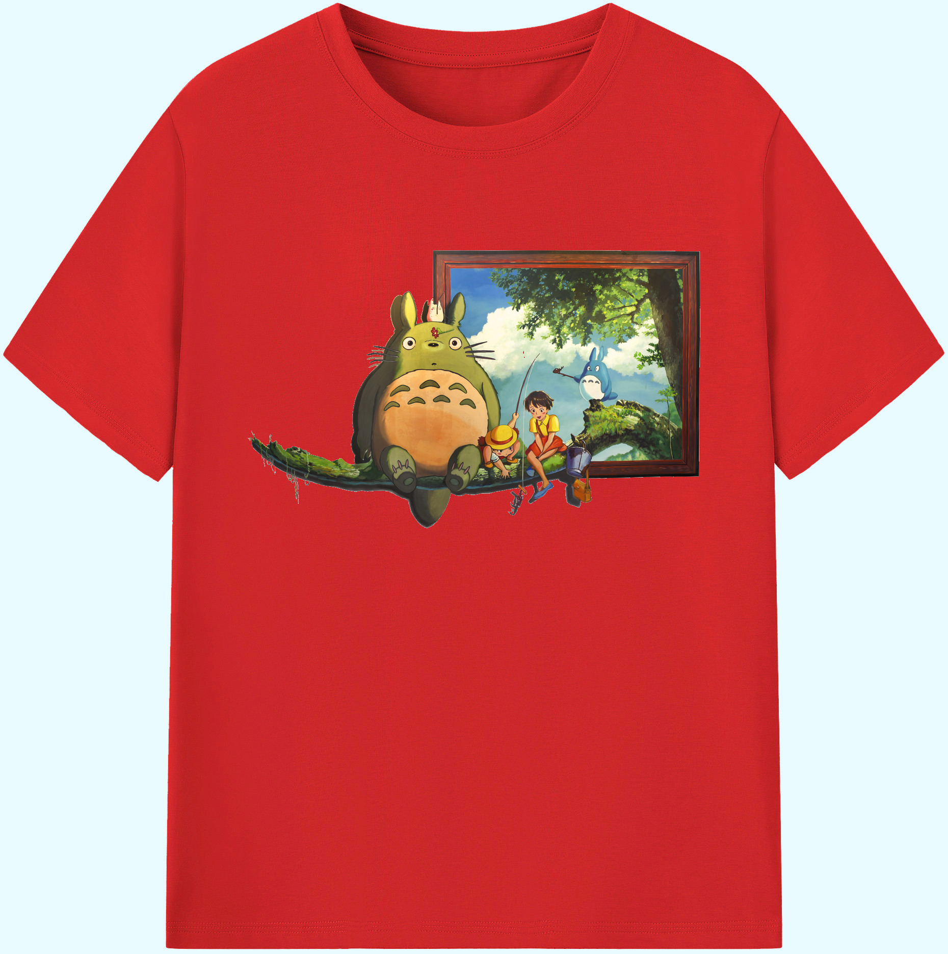 （画像用） となりのトトロ 草壁メイ 草壁サツキ My Neighbor Totoro Satsuki Kusakabe Mei Kusakabe 綿100％ メンズ半袖Tシャツ｜肌触りやわらか＆通気性