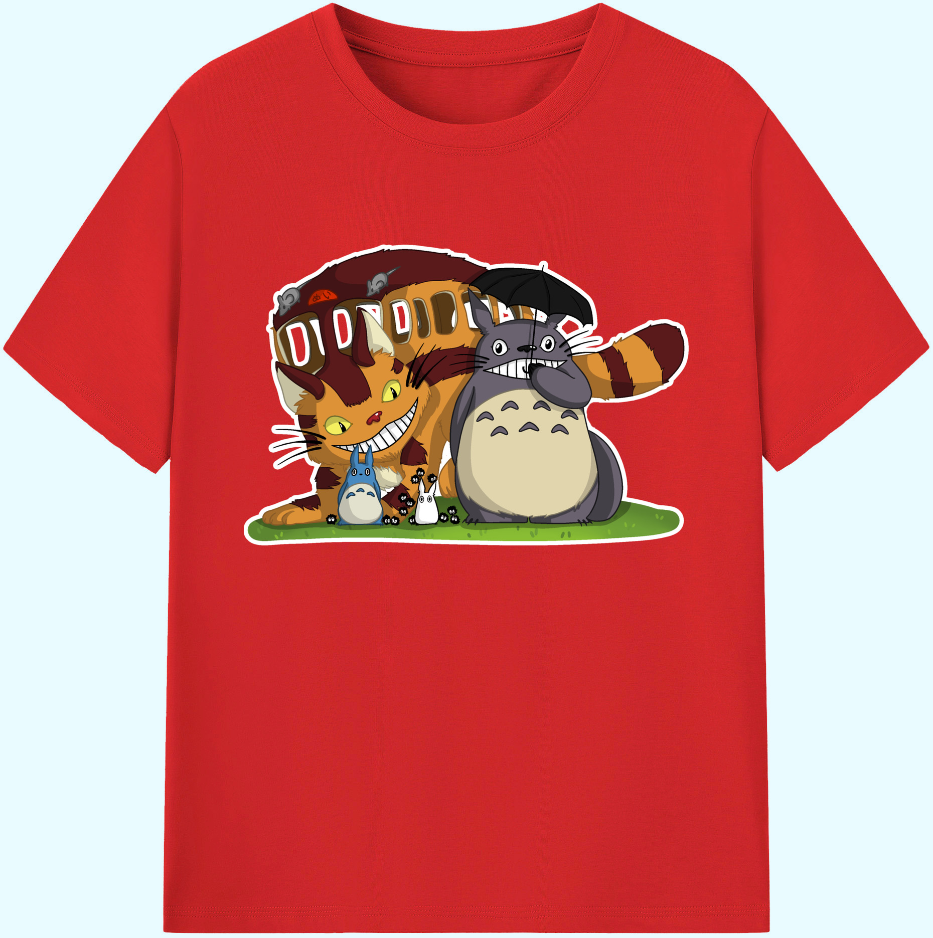（画像用） となりのトトロ 草壁メイ 草壁サツキ My Neighbor Totoro Satsuki Kusakabe Mei Kusakabe 綿100％ メンズ半袖Tシャツ｜肌触りやわらか＆通気性