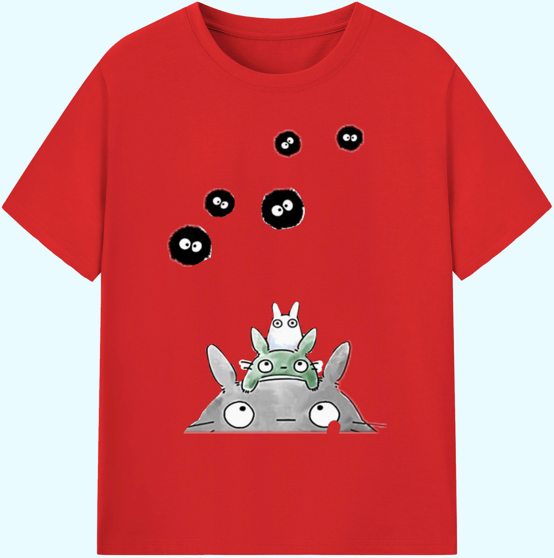 （画像用） となりのトトロ 草壁メイ 草壁サツキ My Neighbor Totoro Satsuki Kusakabe Mei Kusakabe 綿100％ メンズ半袖Tシャツ｜肌触りやわらか＆通気性