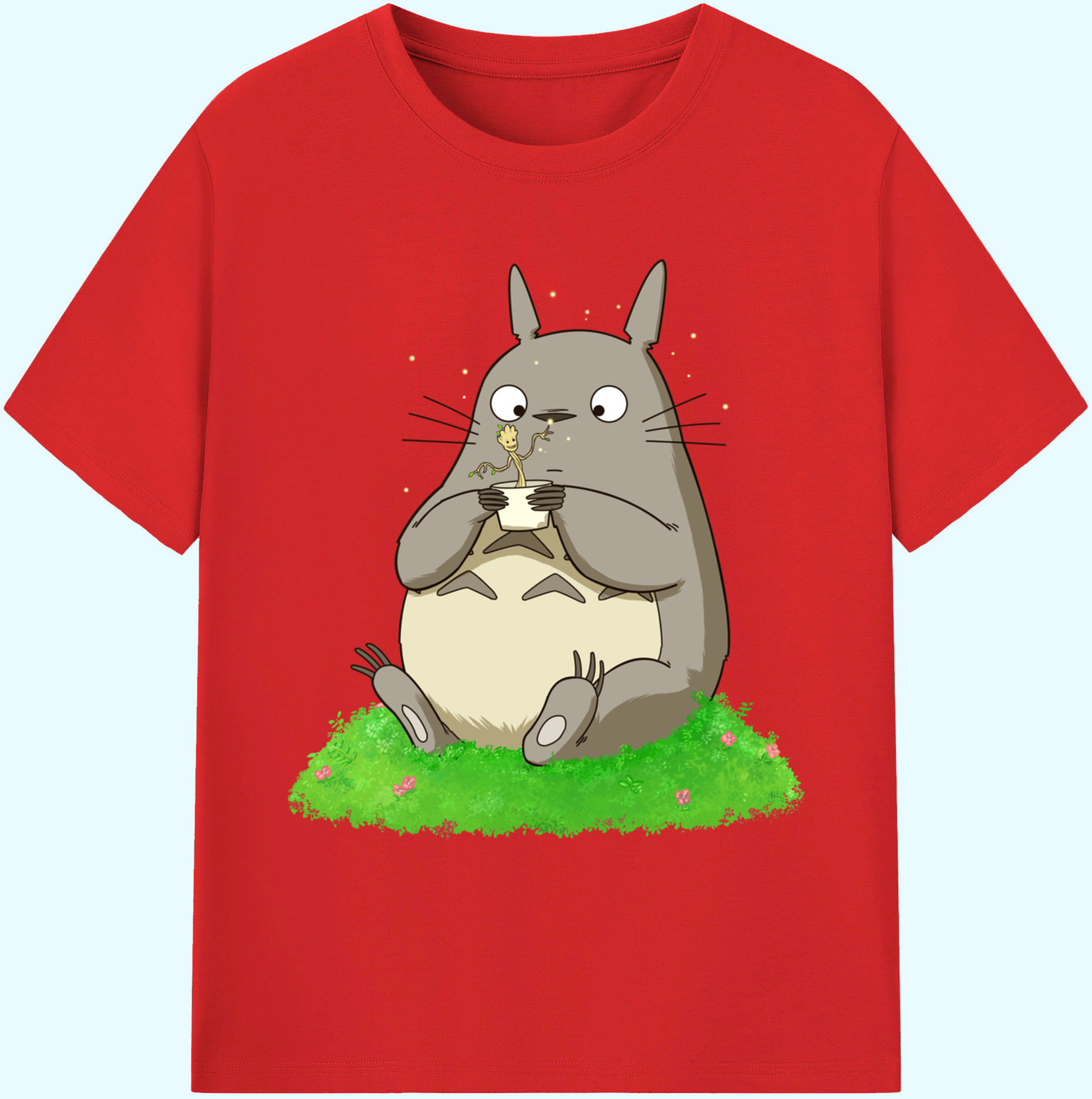 （画像用） となりのトトロ 草壁メイ 草壁サツキ My Neighbor Totoro Satsuki Kusakabe Mei Kusakabe 綿100％ メンズ半袖Tシャツ｜肌触りやわらか＆通気性