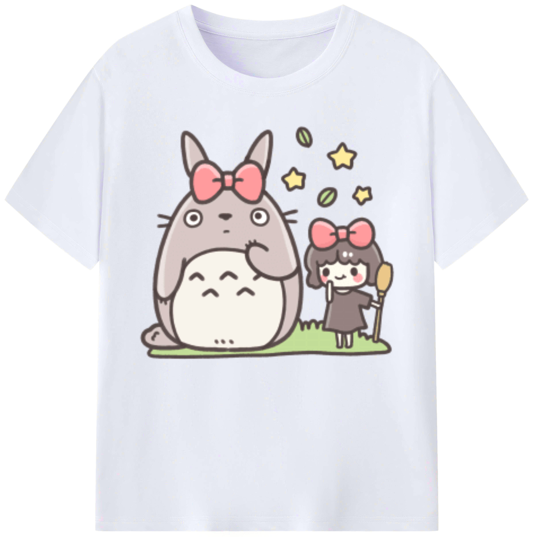 （画像用） となりのトトロ 草壁メイ 草壁サツキ My Neighbor Totoro Satsuki Kusakabe Mei Kusakabe 綿100％ メンズ半袖Tシャツ｜肌触りやわらか＆通気性
