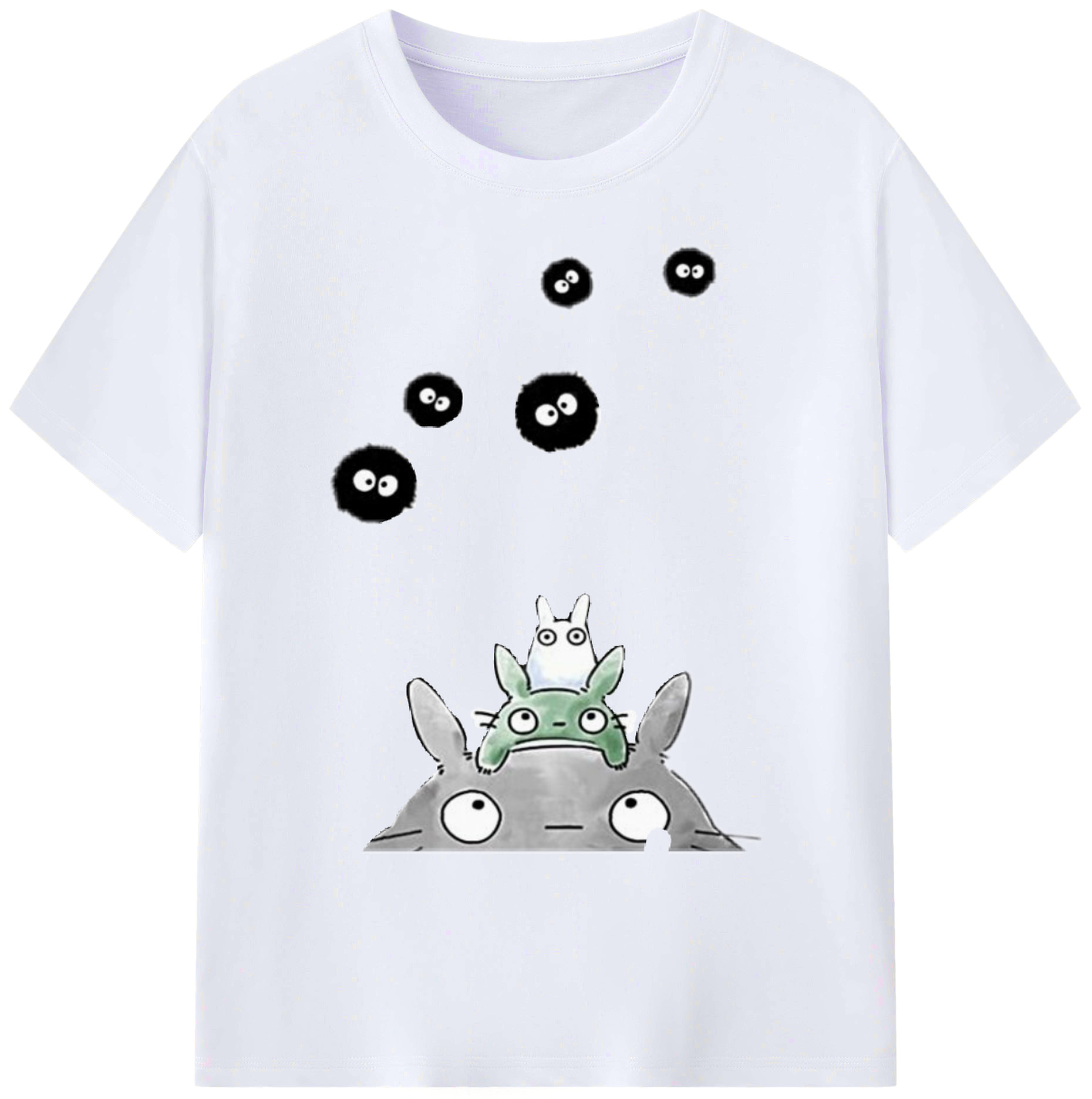 （画像用） となりのトトロ 草壁メイ 草壁サツキ My Neighbor Totoro Satsuki Kusakabe Mei Kusakabe 綿100％ メンズ半袖Tシャツ｜肌触りやわらか＆通気性