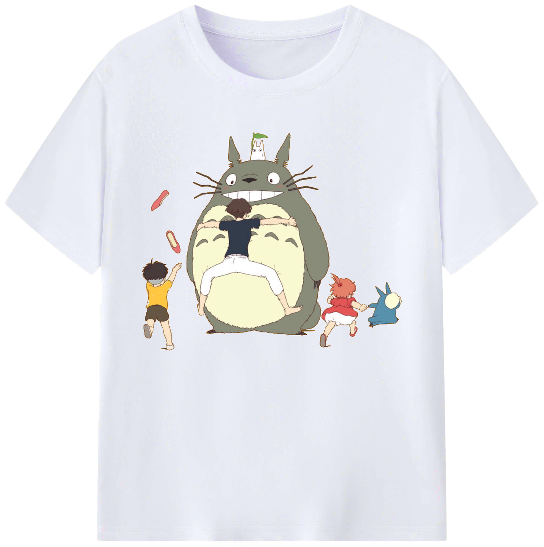 （画像用） となりのトトロ 草壁メイ 草壁サツキ My Neighbor Totoro Satsuki Kusakabe Mei Kusakabe 綿100％ メンズ半袖Tシャツ｜肌触りやわらか＆通気性