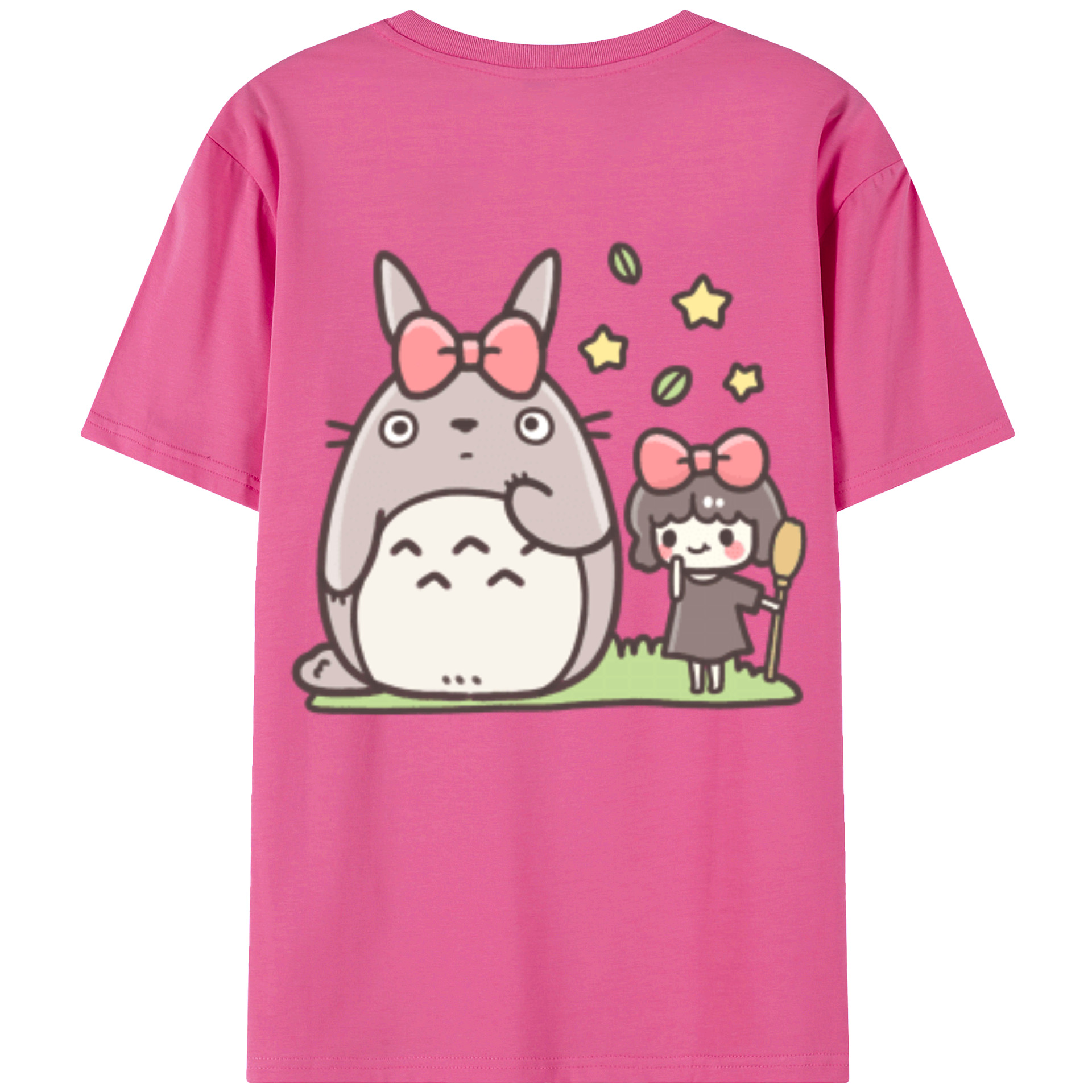 （画像用） となりのトトロ 草壁メイ 草壁サツキ My Neighbor Totoro Satsuki Kusakabe Mei Kusakabe レディース半袖Tシャツ(バックプリント)