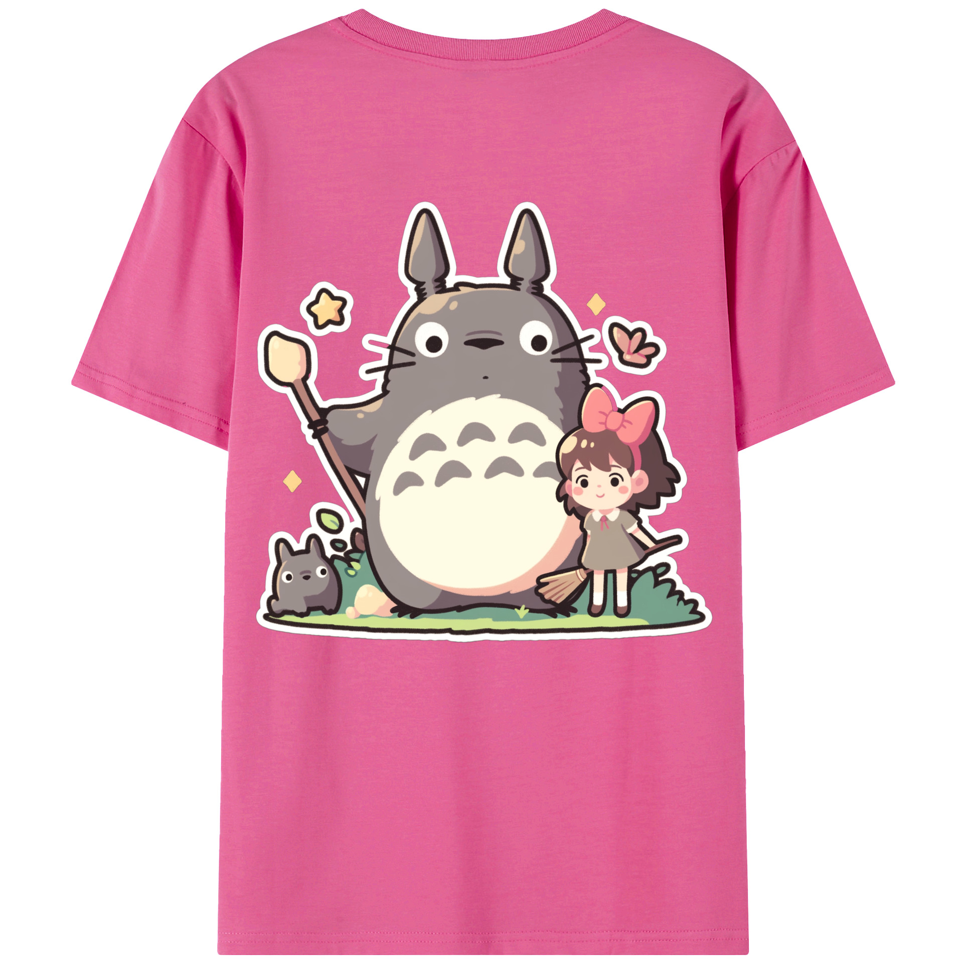 （画像用） となりのトトロ 草壁メイ 草壁サツキ My Neighbor Totoro Satsuki Kusakabe Mei Kusakabe レディース半袖Tシャツ(バックプリント)