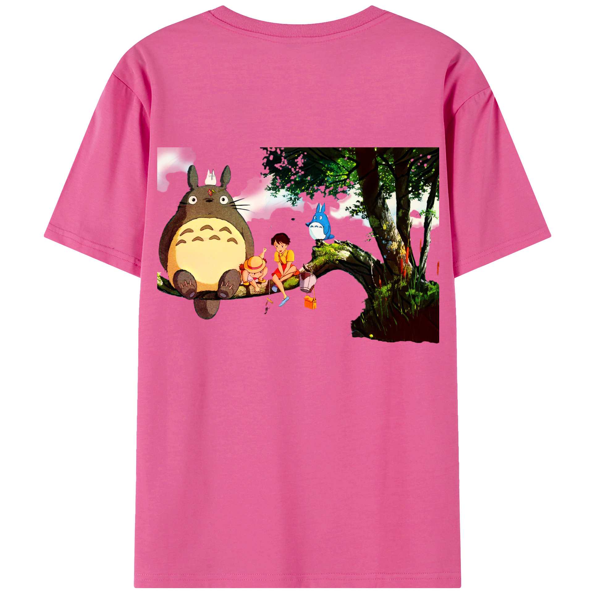 （画像用） となりのトトロ 草壁メイ 草壁サツキ My Neighbor Totoro Satsuki Kusakabe Mei Kusakabe レディース半袖Tシャツ(バックプリント)