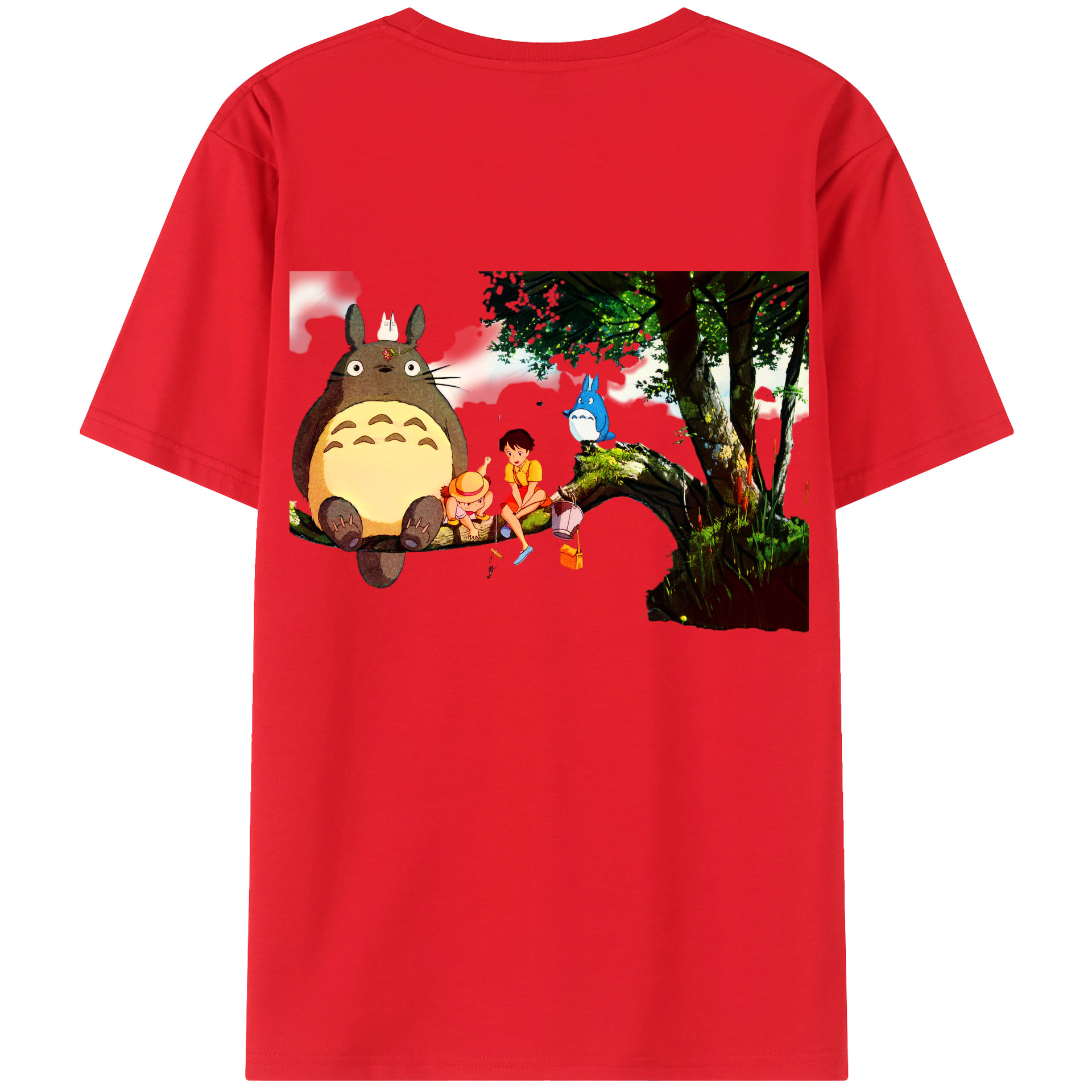 （画像用） となりのトトロ 草壁メイ 草壁サツキ My Neighbor Totoro Satsuki Kusakabe Mei Kusakabe レディース半袖Tシャツ(バックプリント)