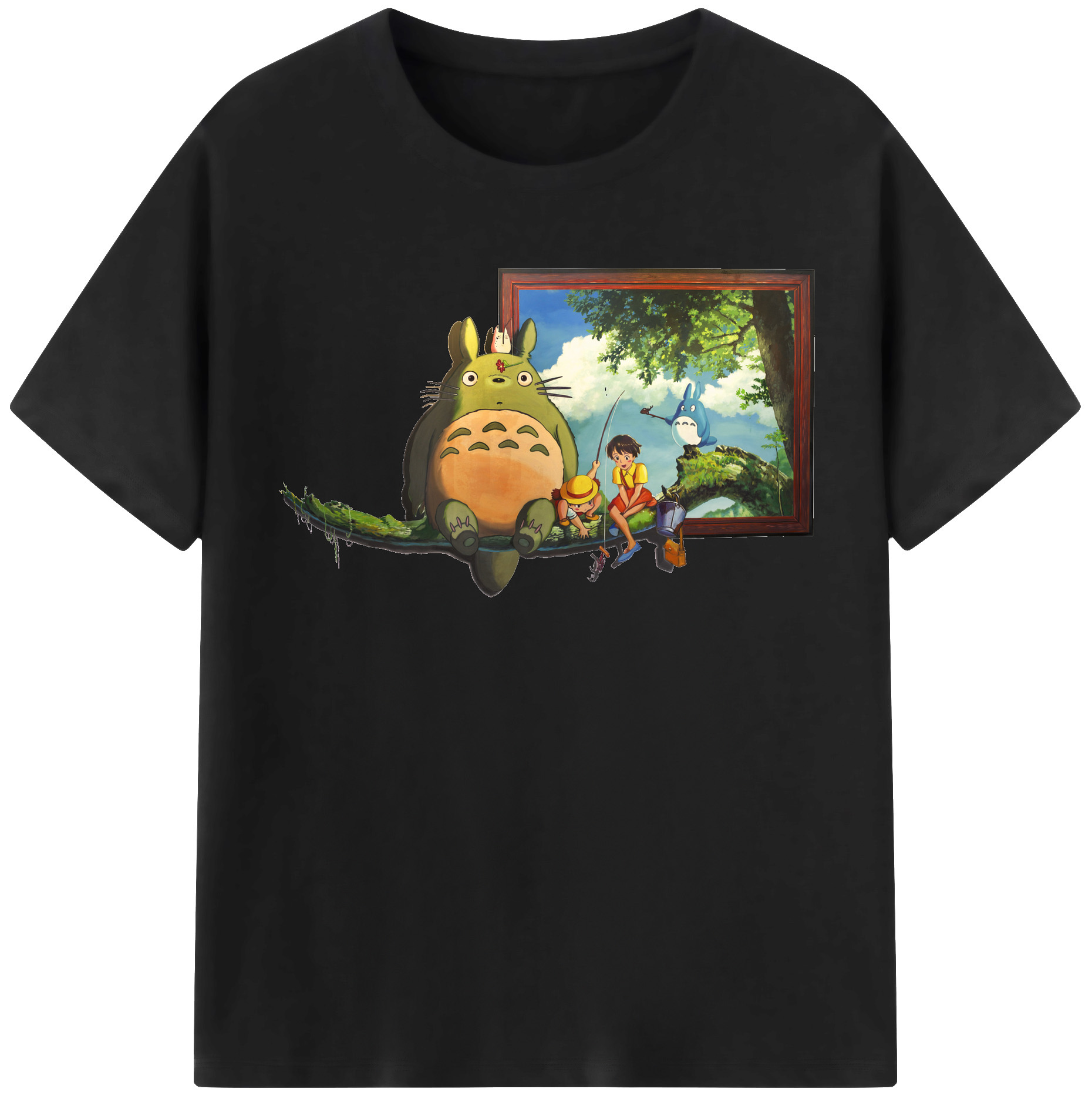 （画像用） となりのトトロ 草壁メイ 草壁サツキ My Neighbor Totoro Satsuki Kusakabe Mei Kusakabe レディースカジュアルプリントTシャツ（綿100％）